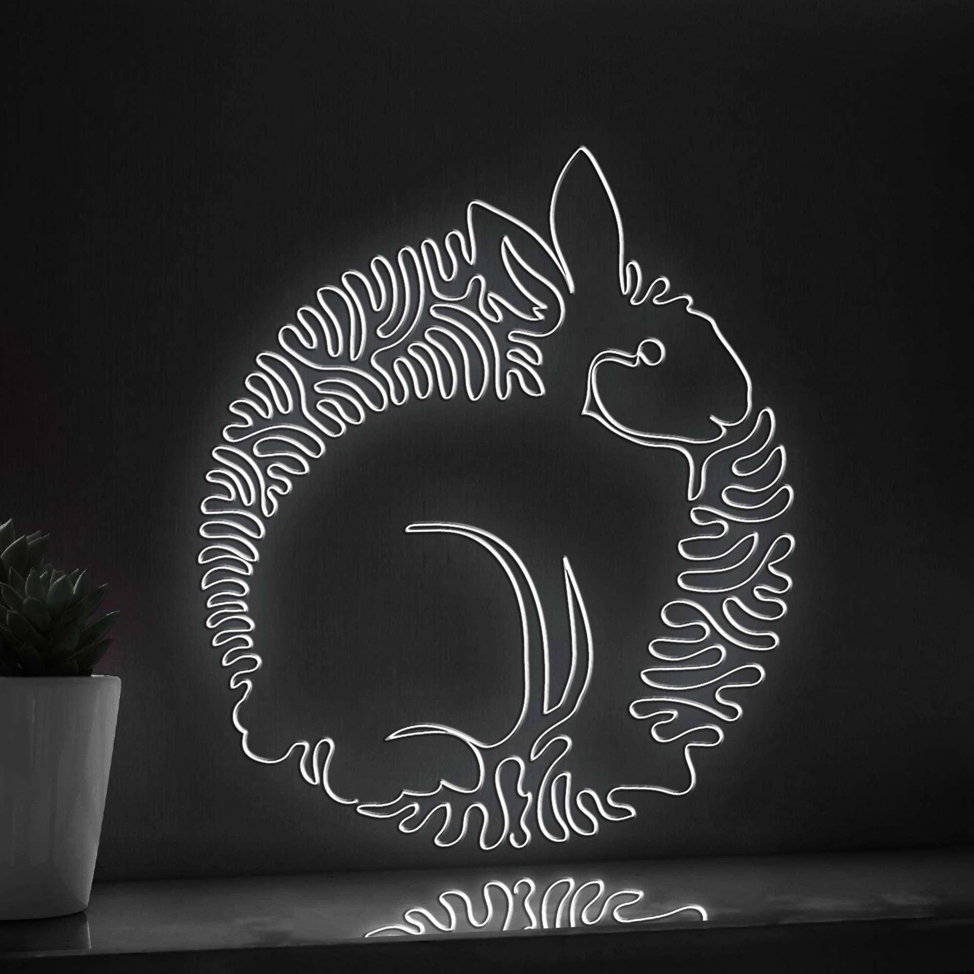 Rabbit One Line EL Wire Neon Sign 2 - Ideal for Kids' Rooms & Wall Decor - myneonup