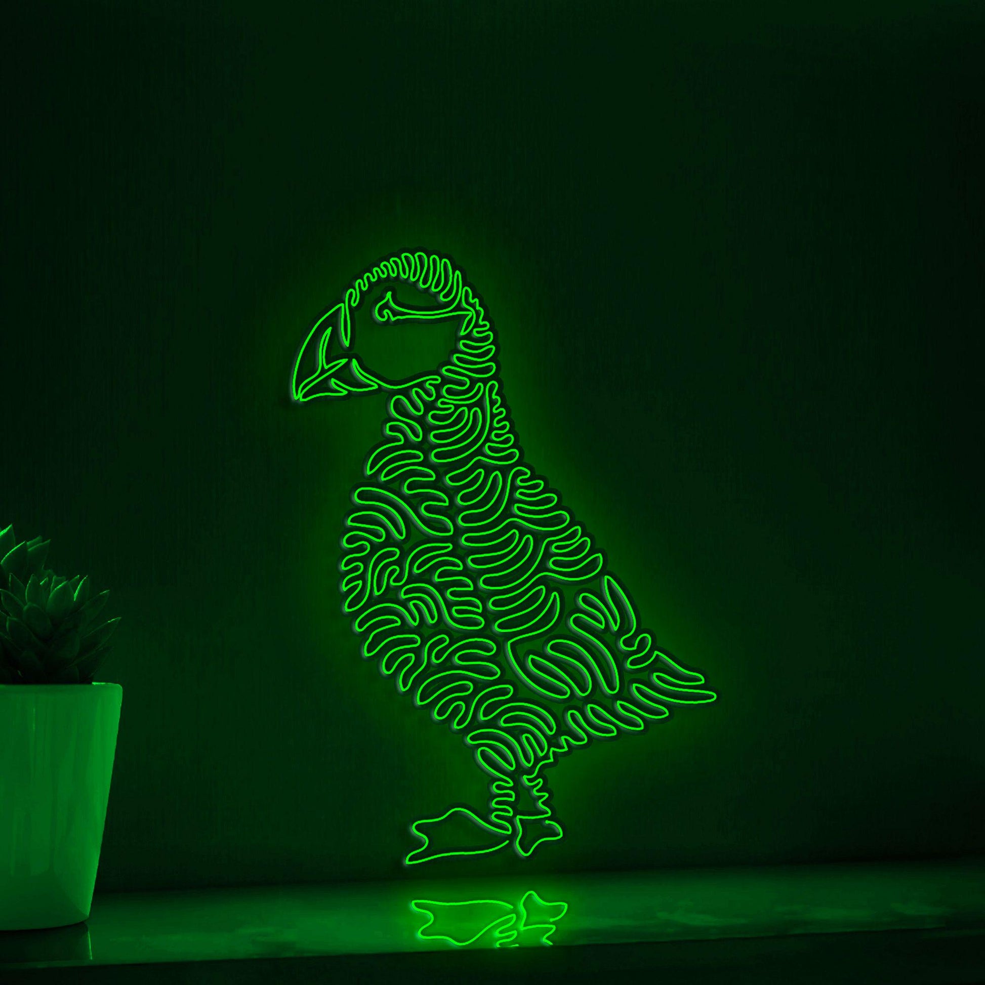 Puffin One Line EL Wire Neon Sign - Sea Clown Bird Decor - myneonup