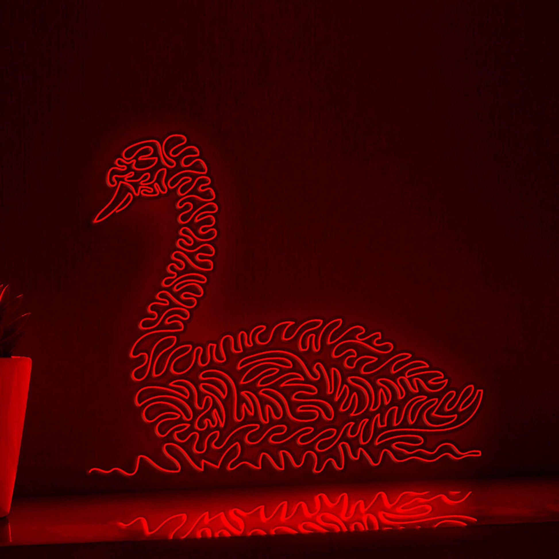 Swan One Line EL Wire Neon Sign - Swimming Bird Decor - myneonup