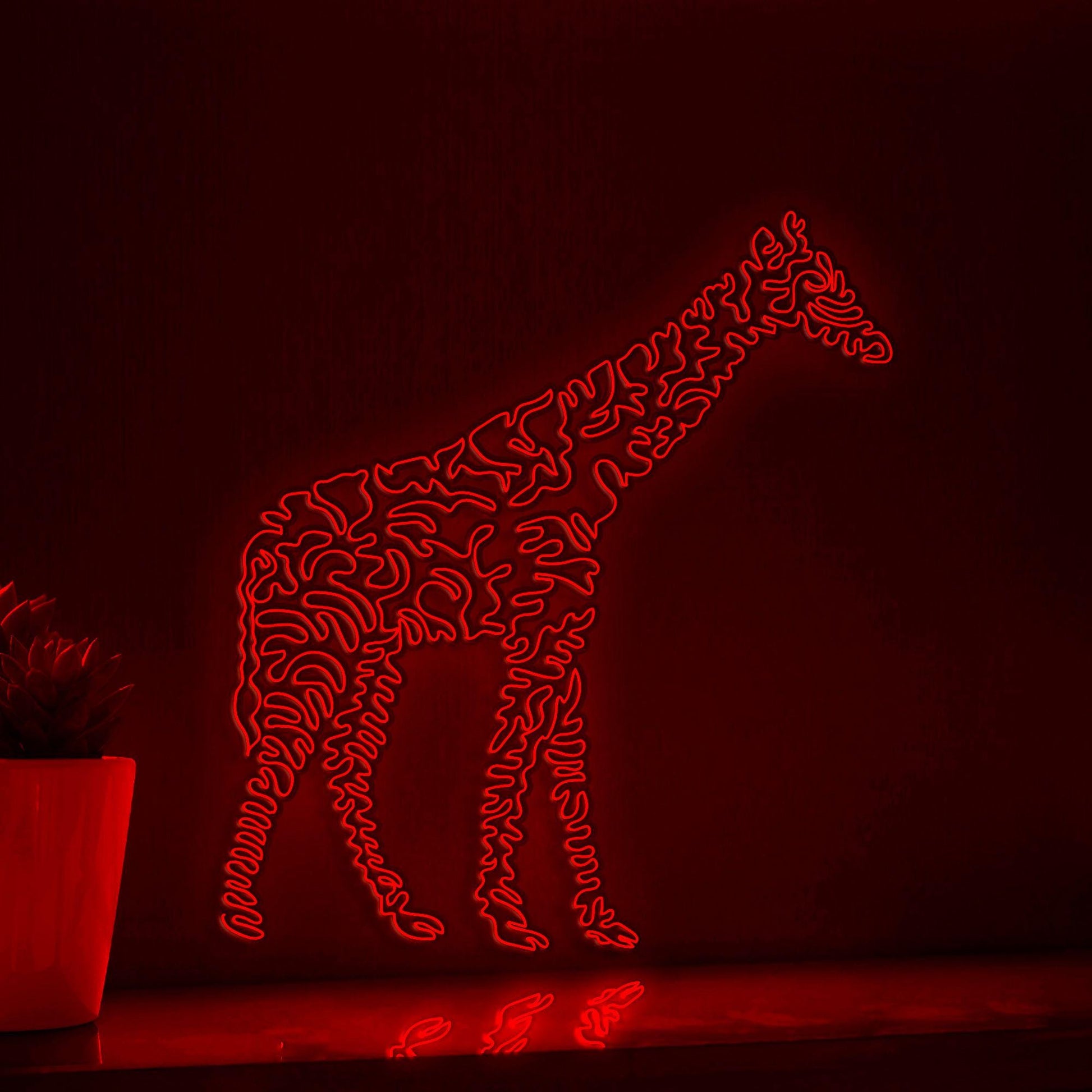 Giraffe One Line EL Wire Neon Sign - Tallest Mammal Lihght Art, Ideal for Boho Room Decor, Animal Lovers - myneonup