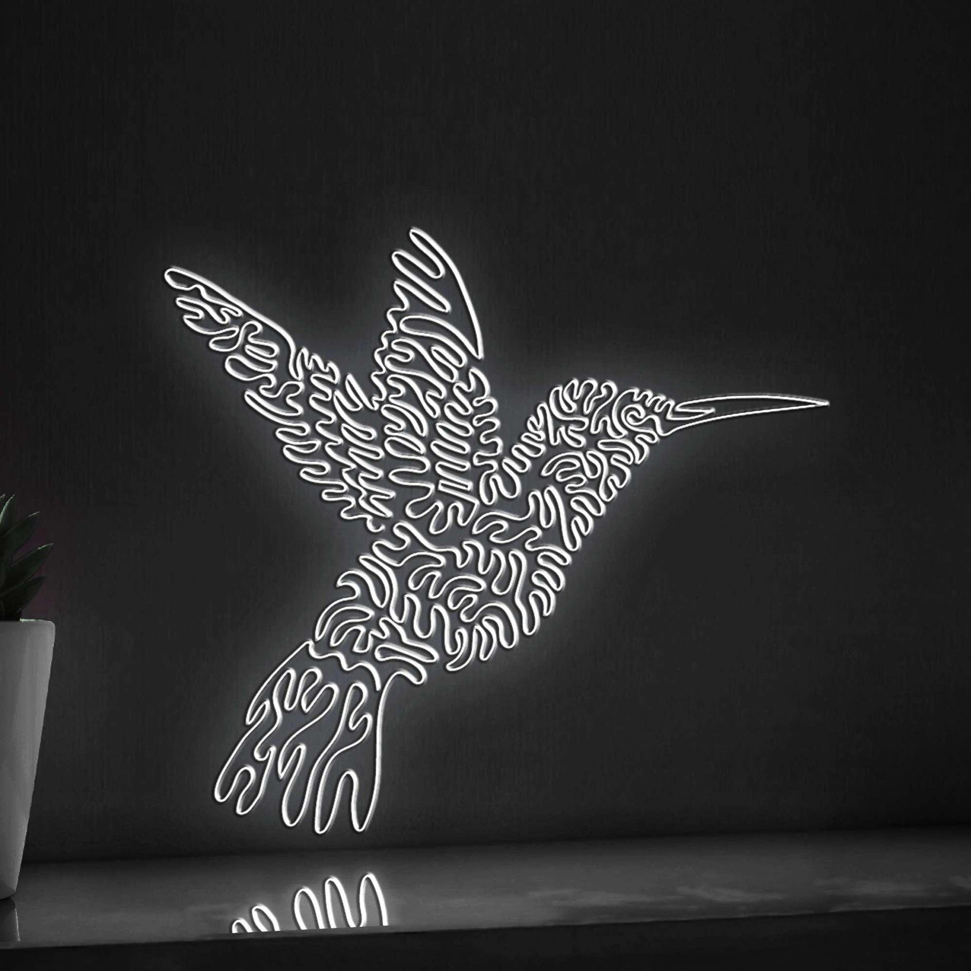 Hummingbird One Line EL Wire Neon Sign - Short Bill Bird Art, Ideal for Pet Lovers & Boho Decor - myneonup