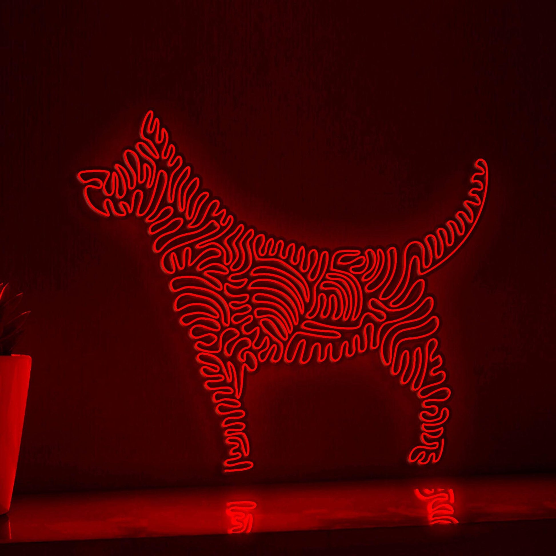 Dog One Line EL Wire Neon Sign - Fluffy Pet Wall Art - myneonup