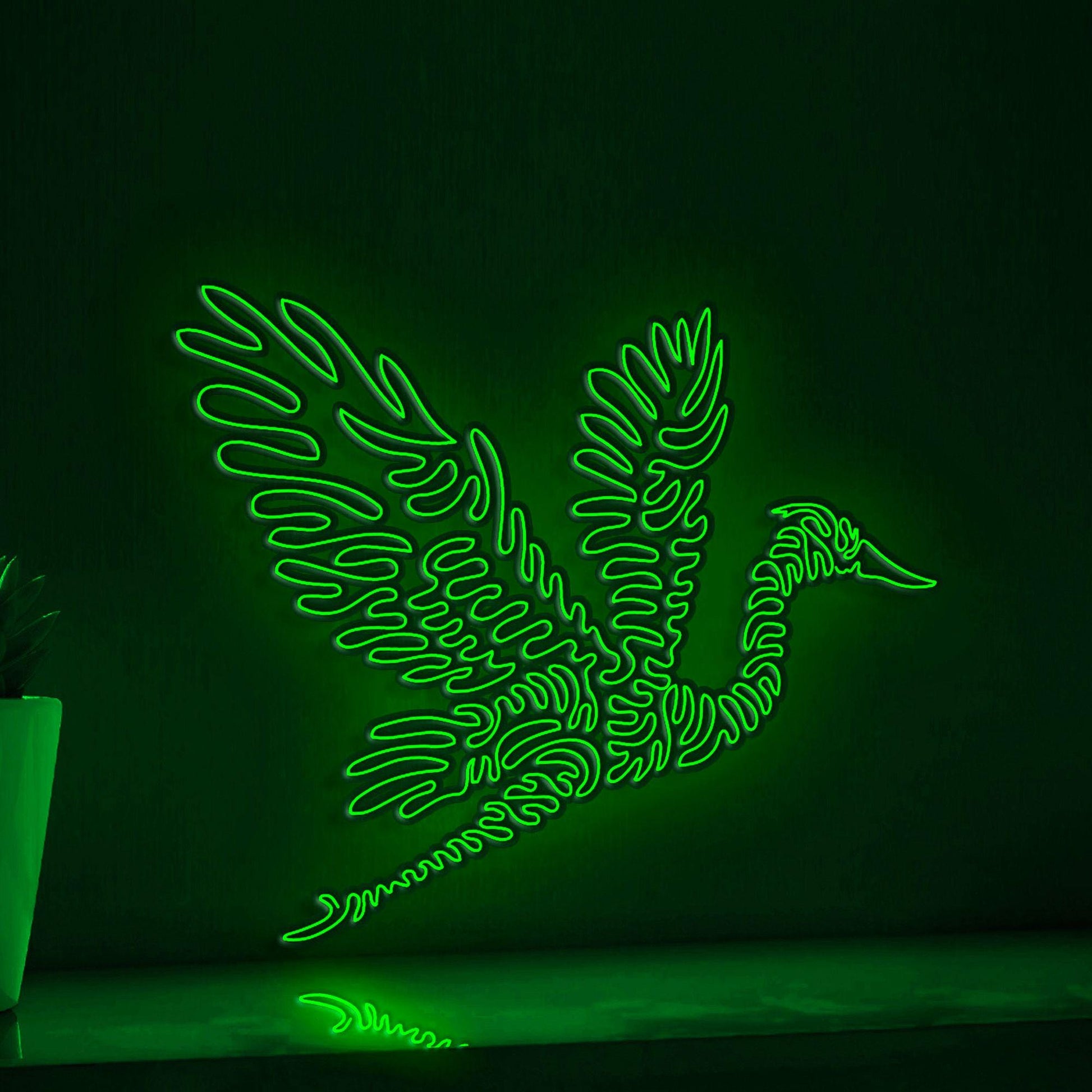 Heron One Line EL Wire Neon Sign - Long-Necked Bird Art, Ideal for Nature Lovers' Modern Wall Decor - myneonup