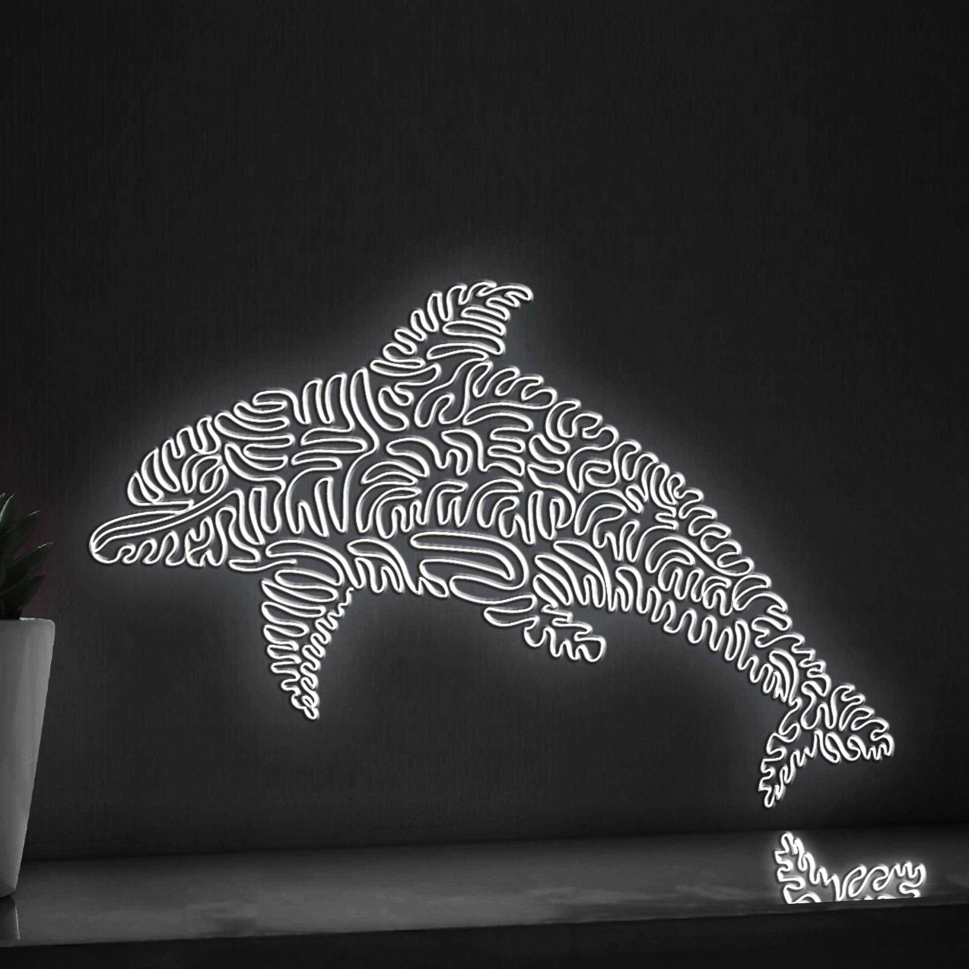 Dolphin One Line EL Wire Neon Sign - Ideal for Aquarium Lovers, Home Decor - myneonup