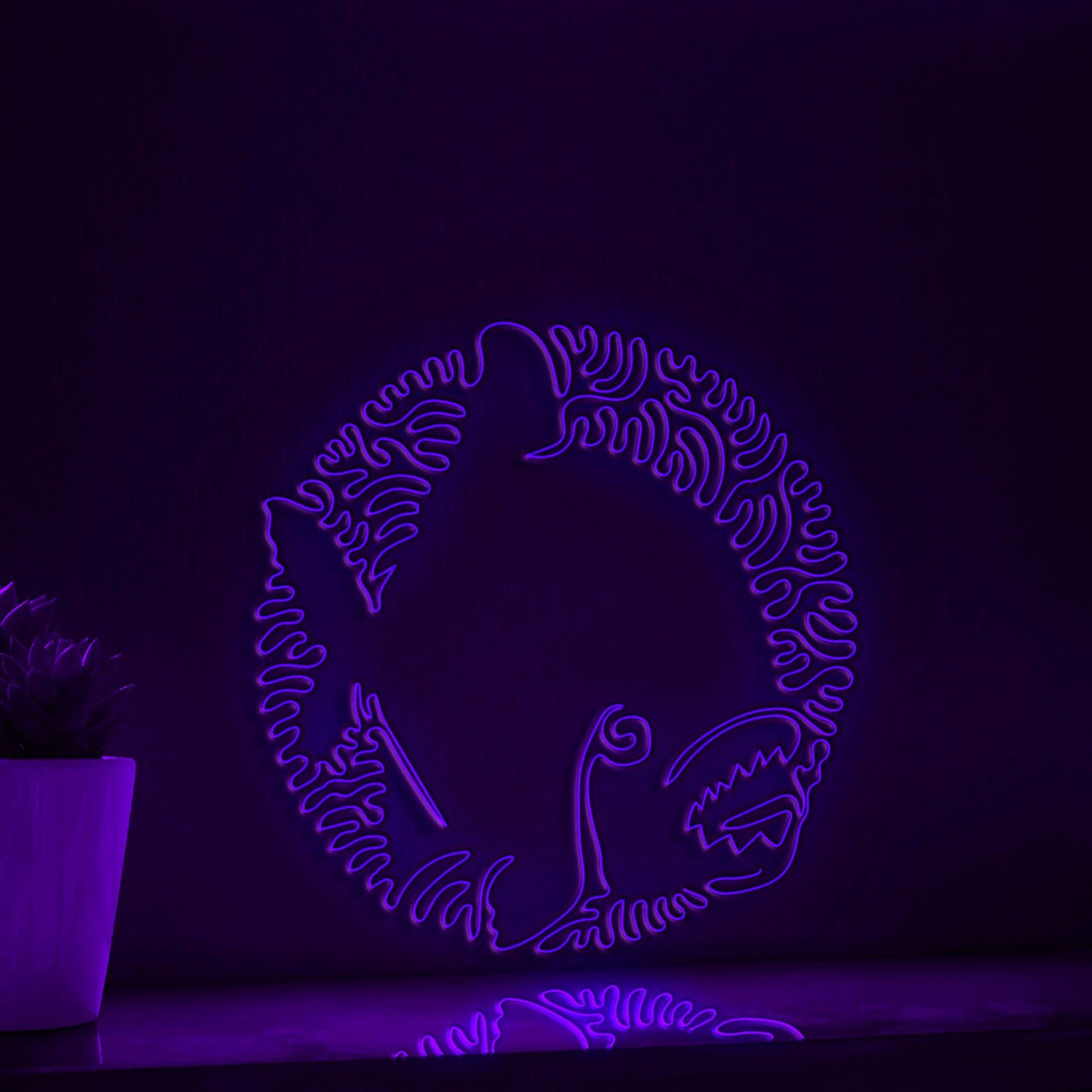 Piranha One Line EL Wire Neon Sign - Sharp-Toothed Predator, Ideal for Aquatic & Nature Lovers' Wall Decor - myneonup