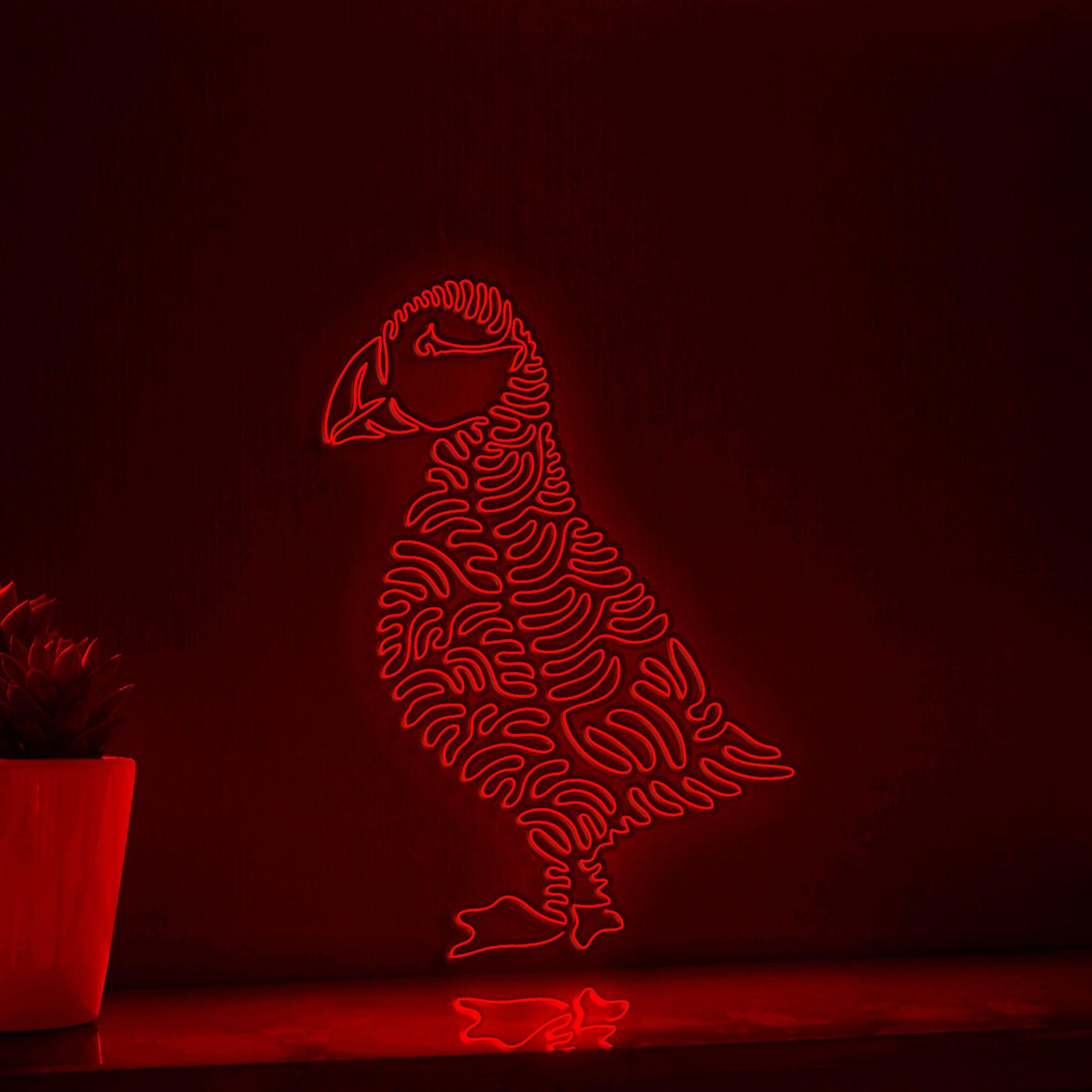 Puffin One Line EL Wire Neon Sign - Sea Clown Bird Decor - myneonup