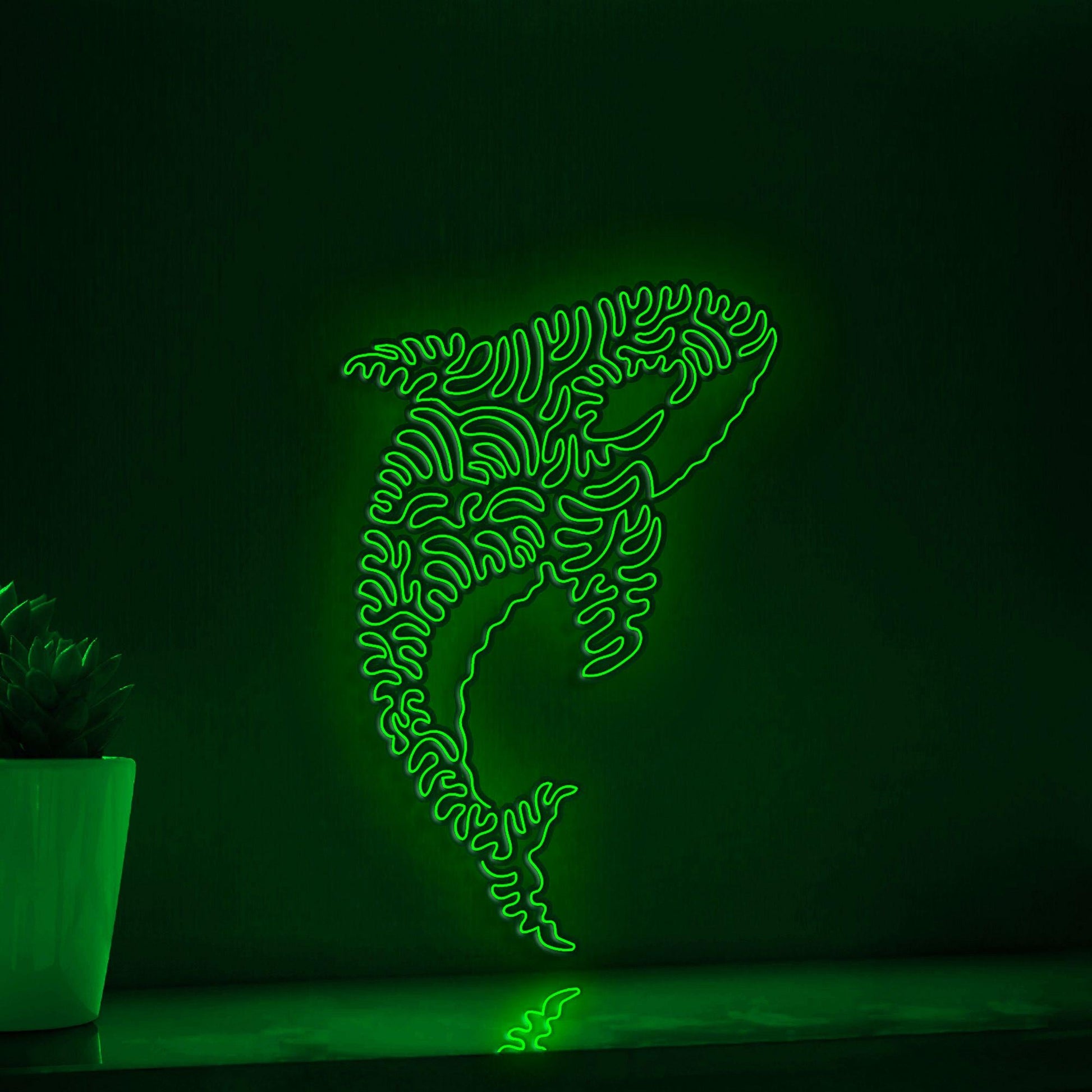 Orca One Line EL Wire Neon Sign - Ideal for Ocean Lovers' Wall Decor - myneonup