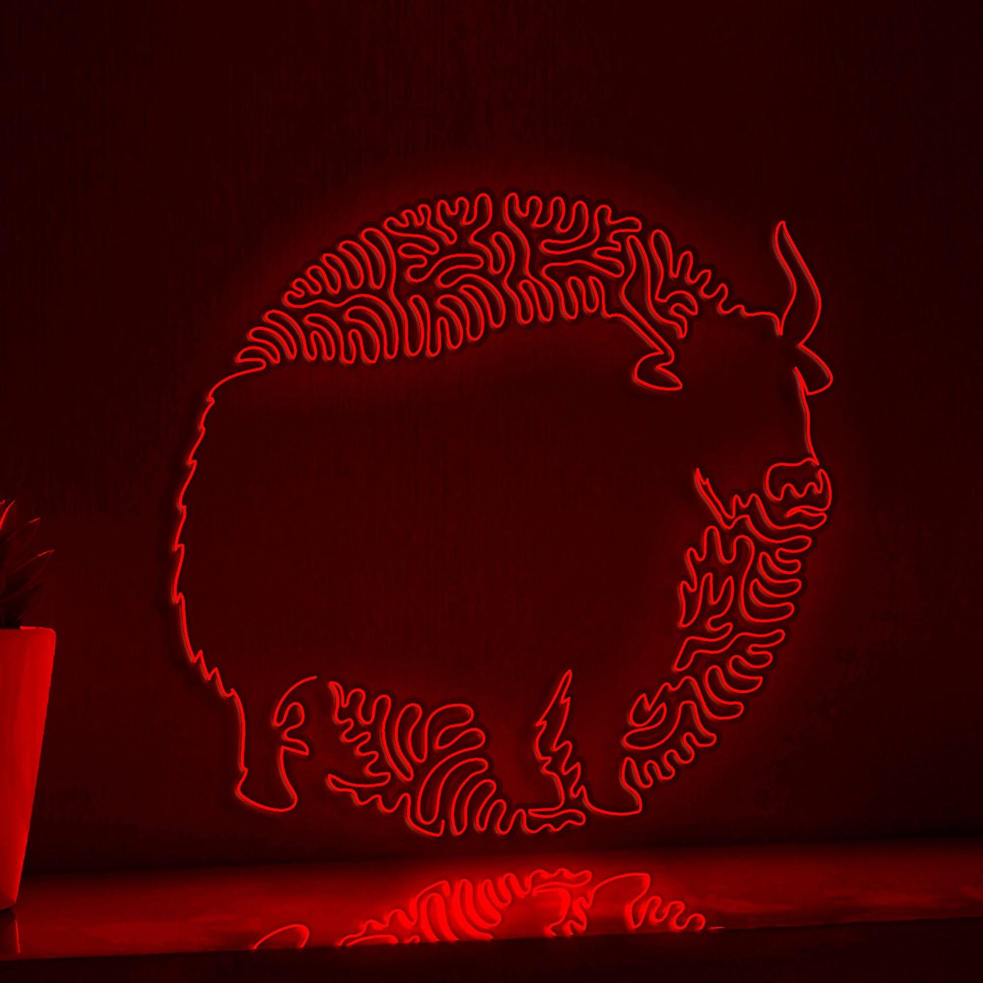 Yak One Line EL Wire Neon Sign - Abstract Yak Neon Sign for Modern Wall Decor - myneonup