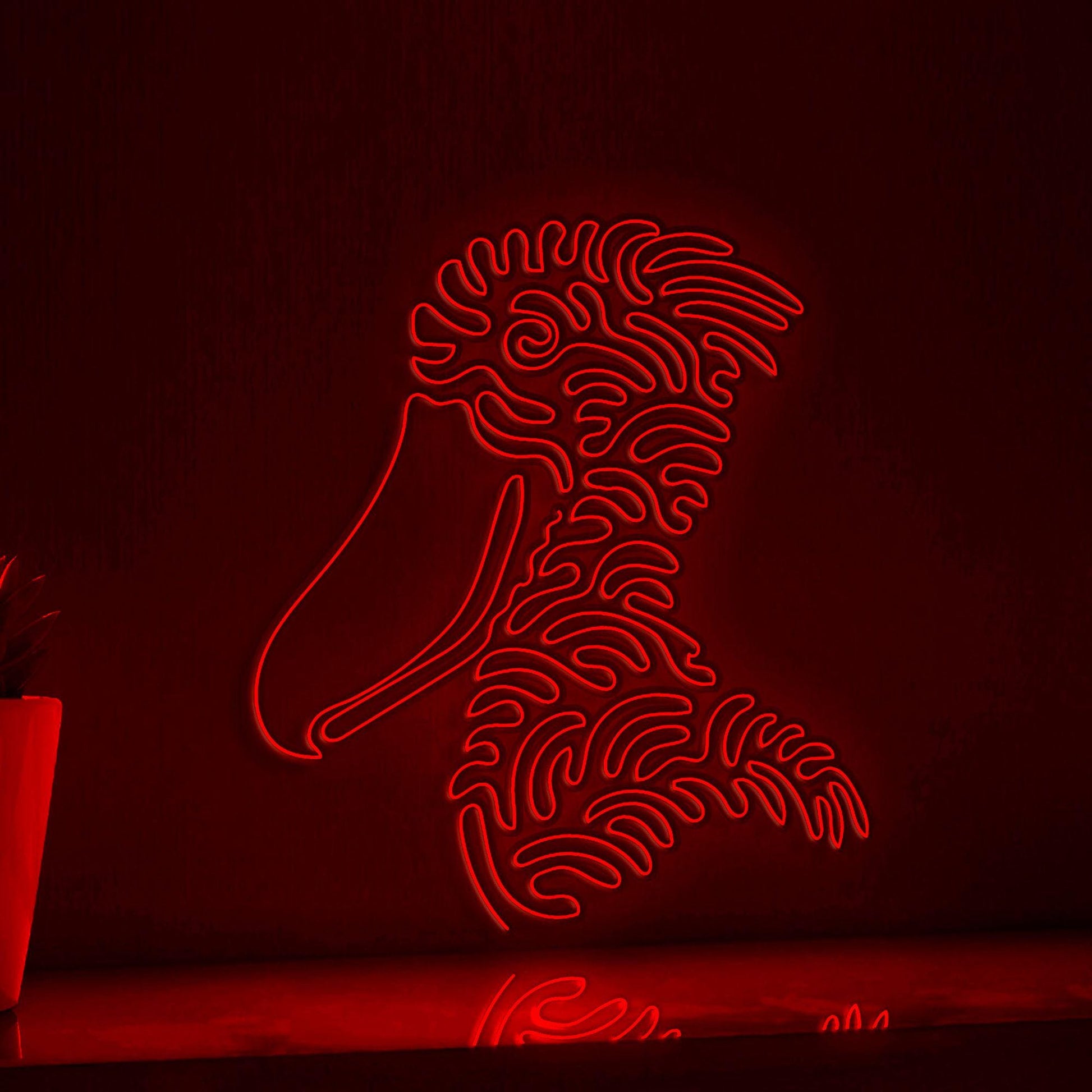 Shoebill One Line EL Wire Neon Sign - Lighted Bird Wall Art - myneonup