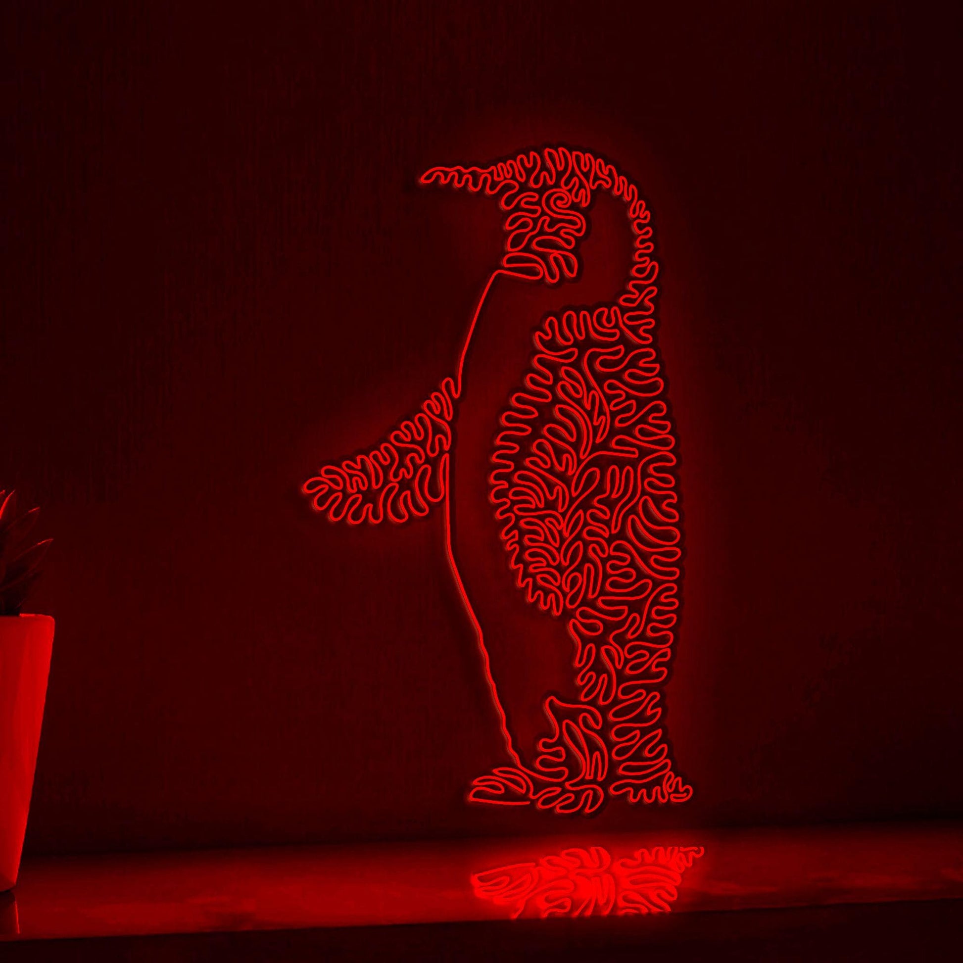 Penguin One Line EL Wire Neon Sign 1 - Flightless Bird Lighted Wall Art - myneonup