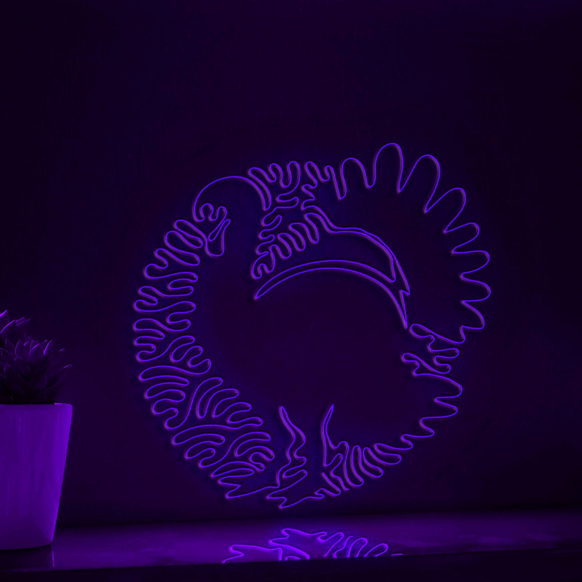 Turkey One Line EL Wire Neon Sign - Thanksgiving Decor - myneonup