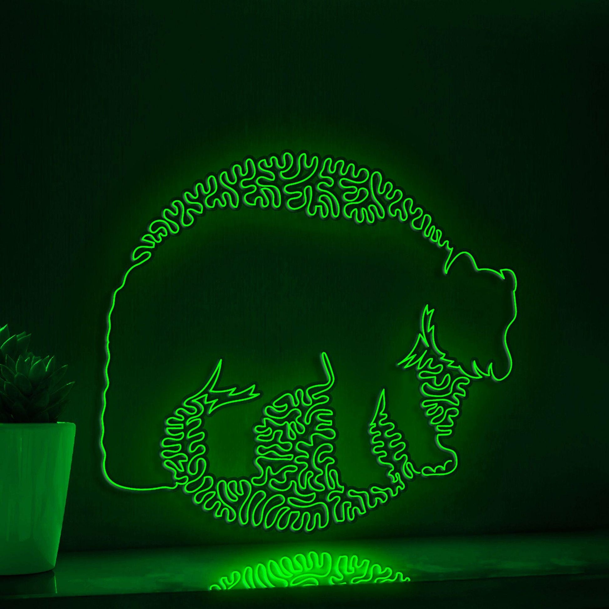 Bear One Line EL Wire Neon Sign - Abstract Art for Boho Wall Decor, Ideal for Nature Lovers - myneonup