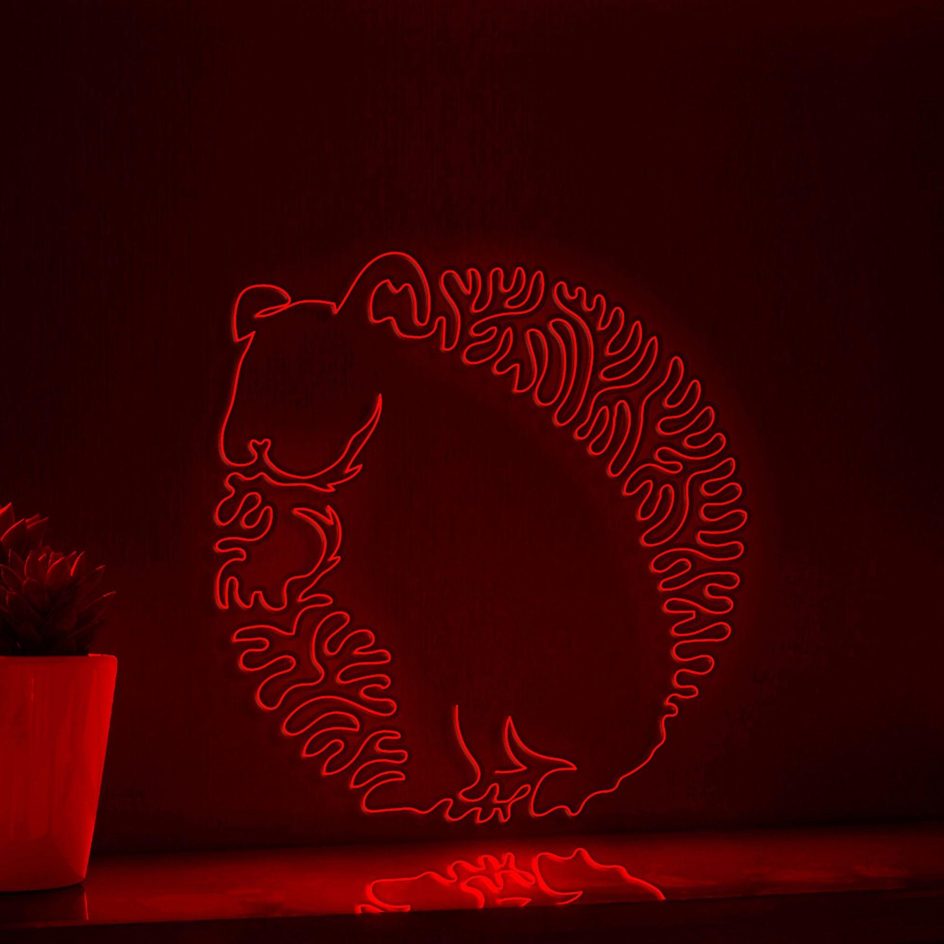 Hamster One Line EL Wire Neon Sign - Hairy Pet Light Art, Abstract Art for Wall Decor - myneonup