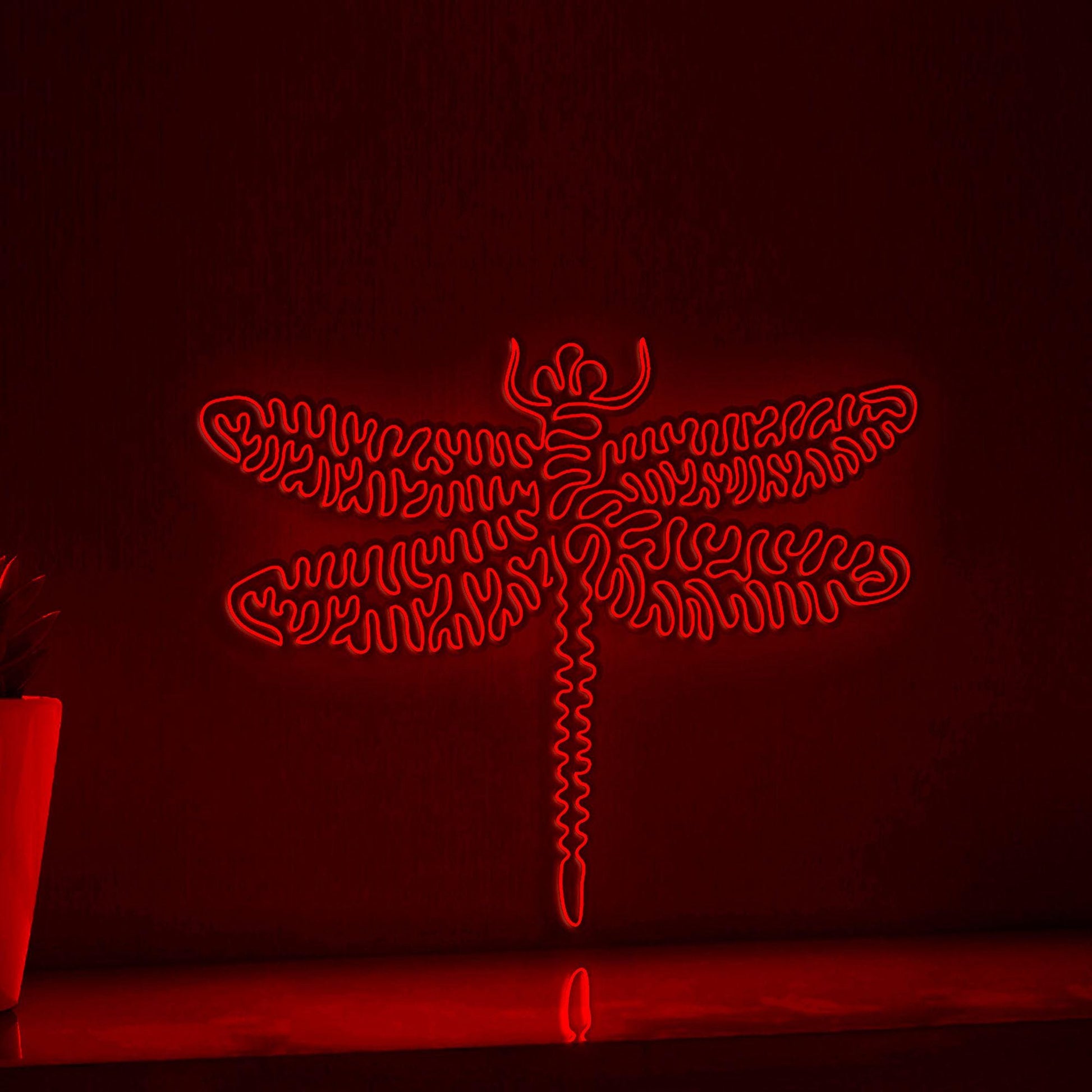 Dragonfly One Line EL Wire Neon Sign - Flying Insect Art - myneonup
