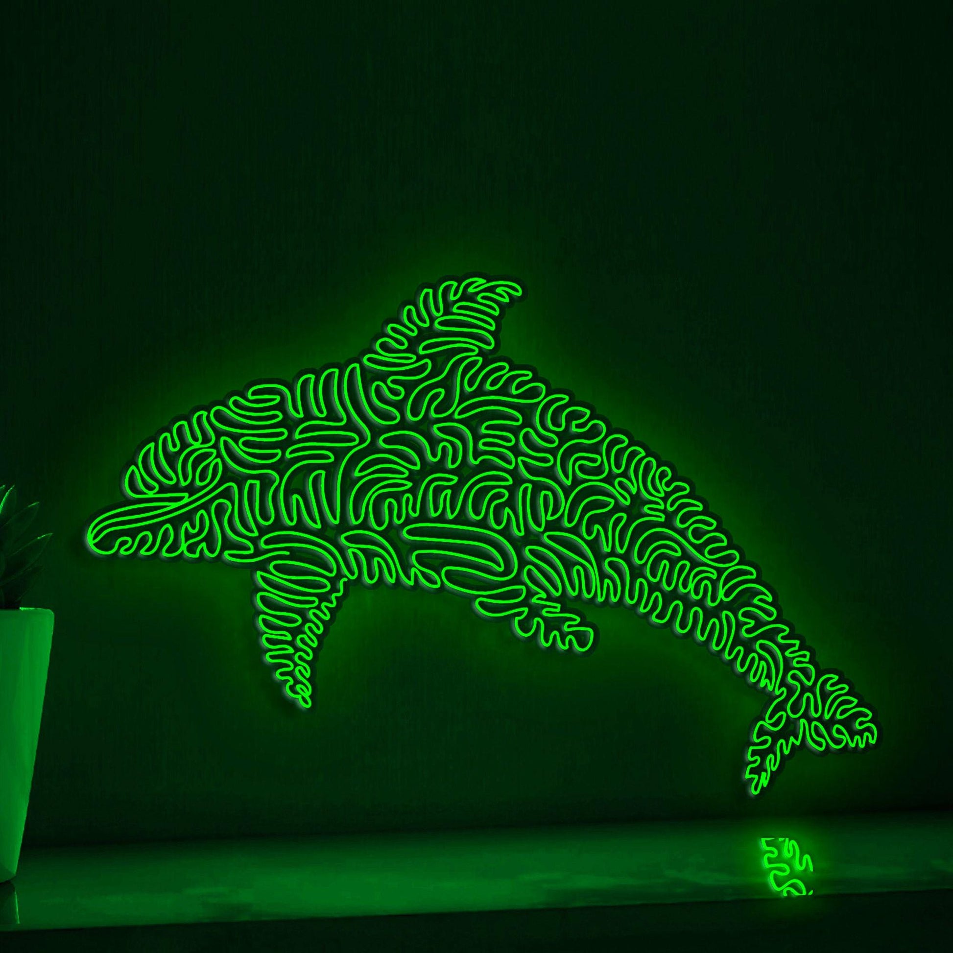 Dolphin One Line EL Wire Neon Sign - Ideal for Aquarium Lovers, Home Decor - myneonup