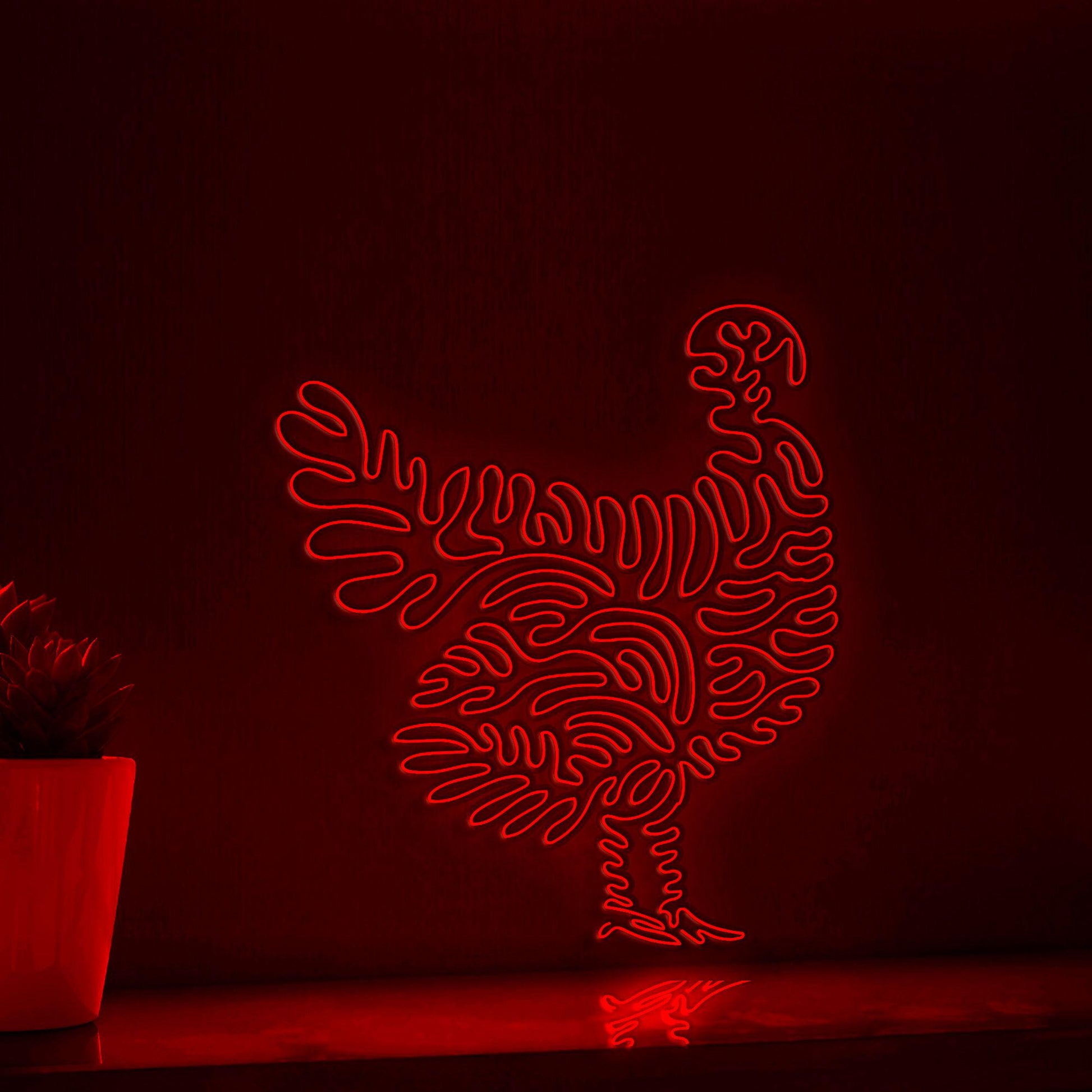 Turkey One Line EL Wire Neon Sign - Perfect for Thanksgiving Decor and Modern Homes - myneonup