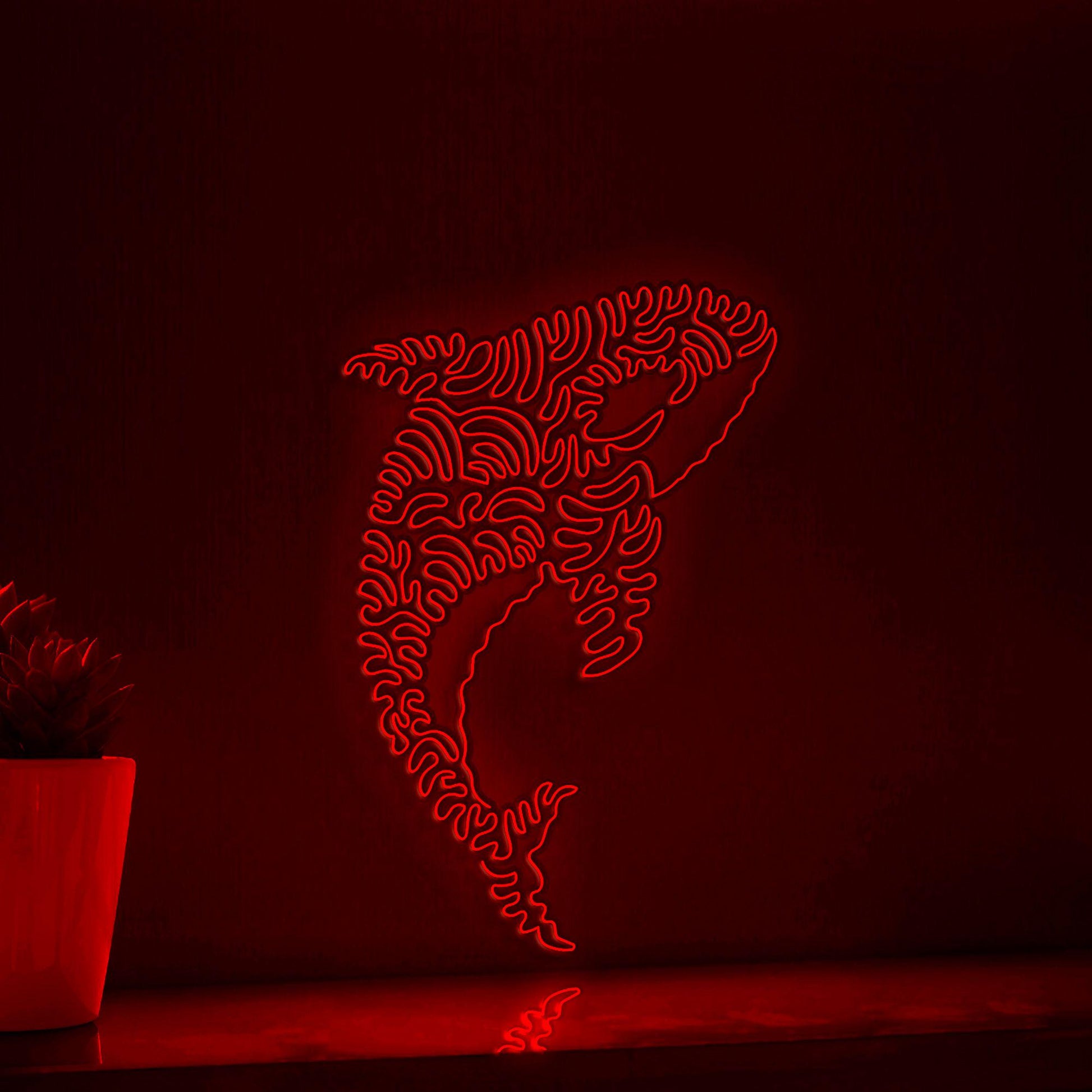 Orca One Line EL Wire Neon Sign - Ideal for Ocean Lovers' Wall Decor - myneonup