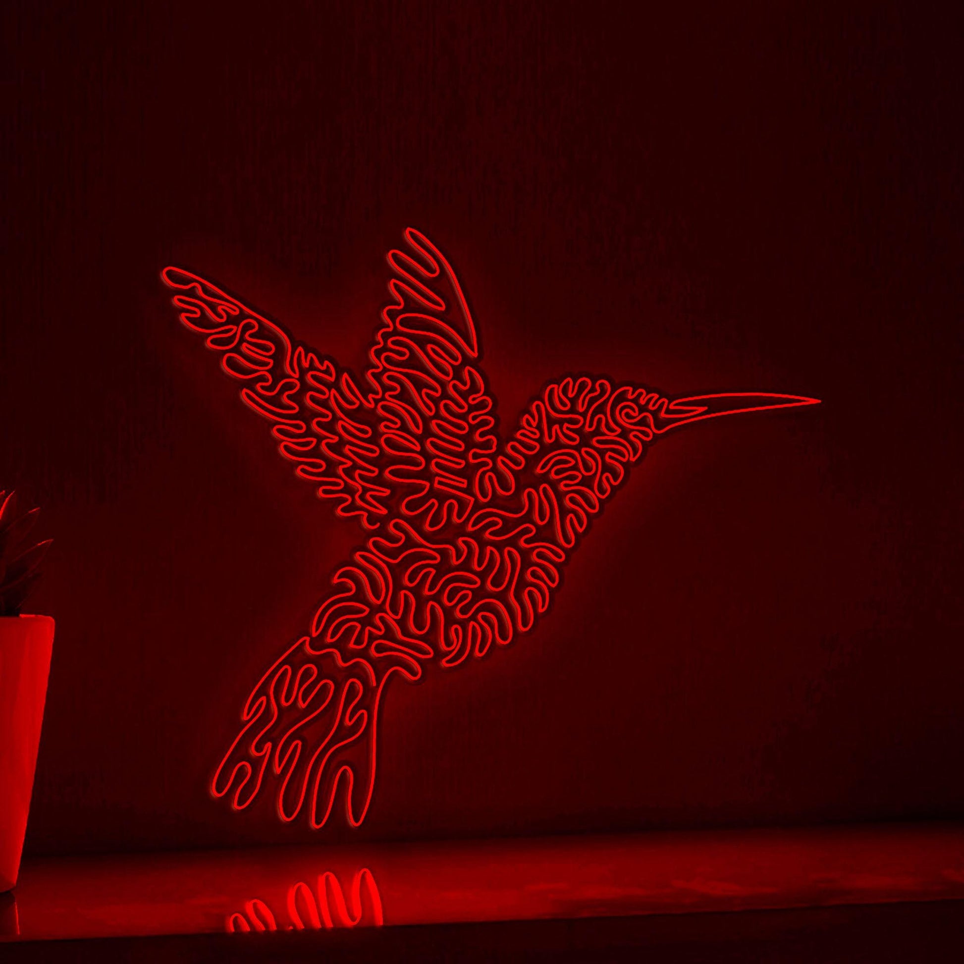 Hummingbird One Line EL Wire Neon Sign - Short Bill Bird Art, Ideal for Pet Lovers & Boho Decor - myneonup