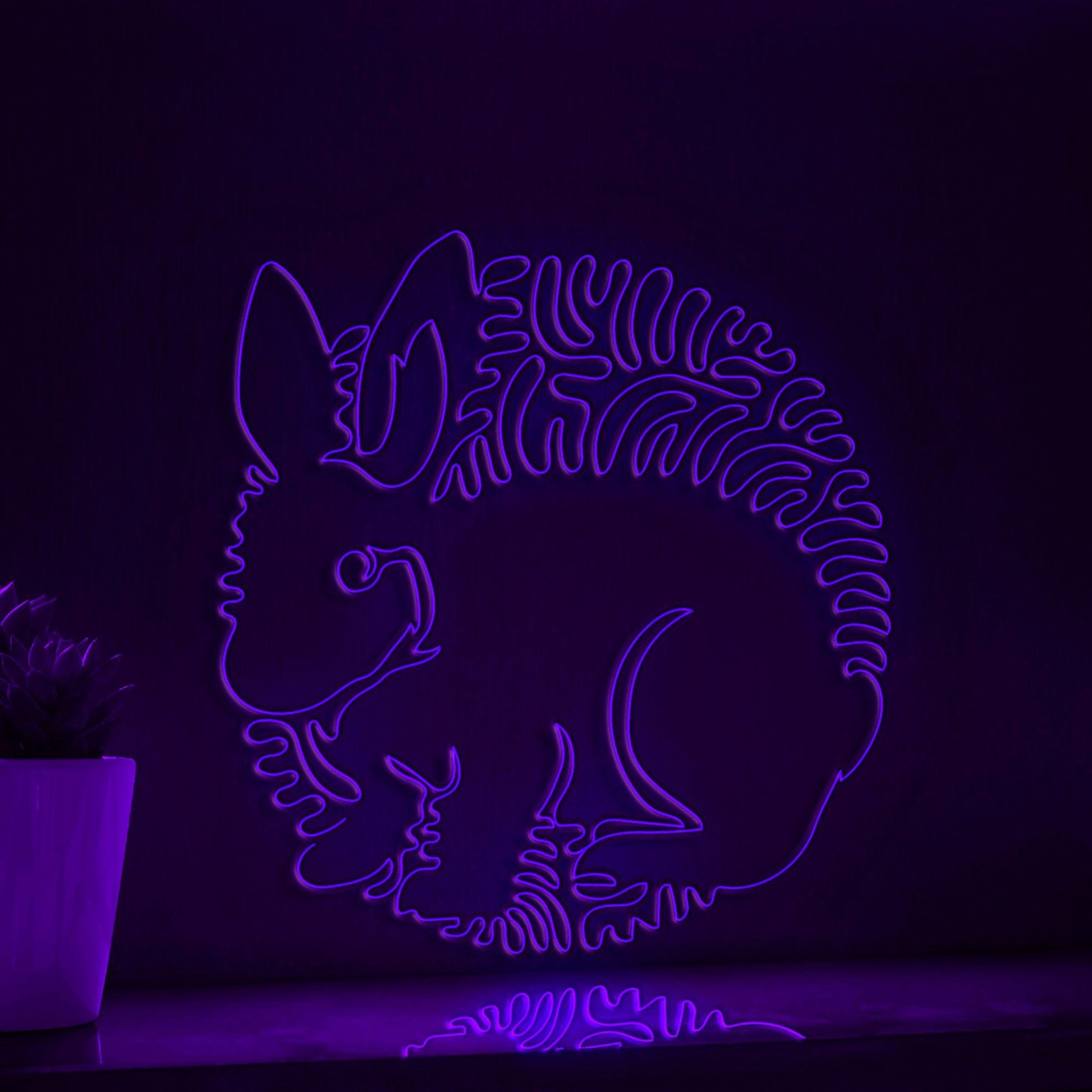 Rabbit One Line EL Wire Neon Sign 1 - Ideal for Kids' Rooms & Wall Decor - myneonup