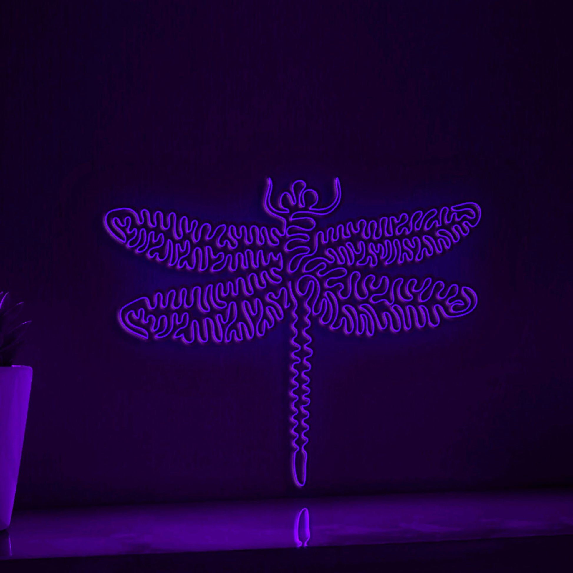 Dragonfly One Line EL Wire Neon Sign - Flying Insect Art - myneonup