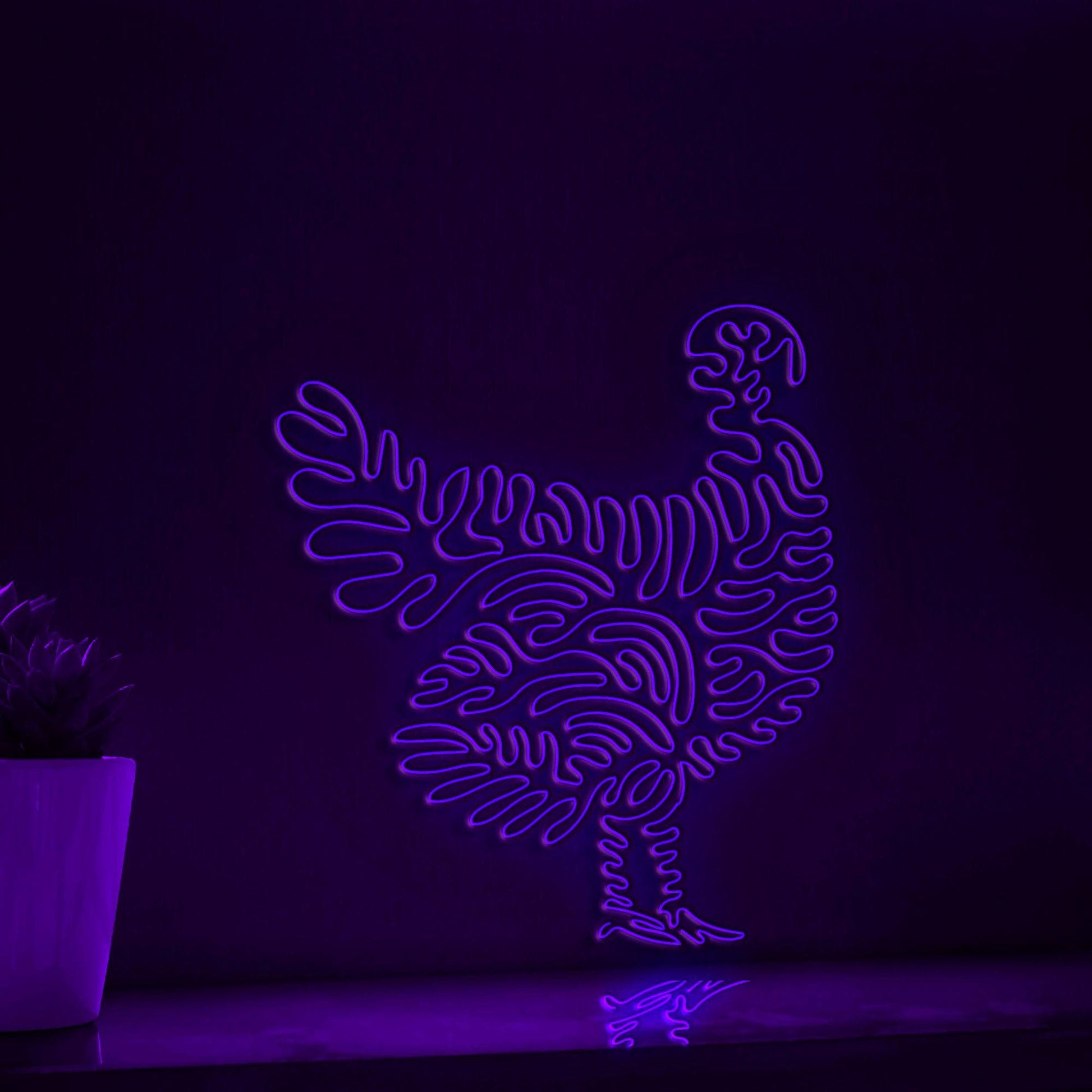Turkey One Line EL Wire Neon Sign - Perfect for Thanksgiving Decor and Modern Homes - myneonup