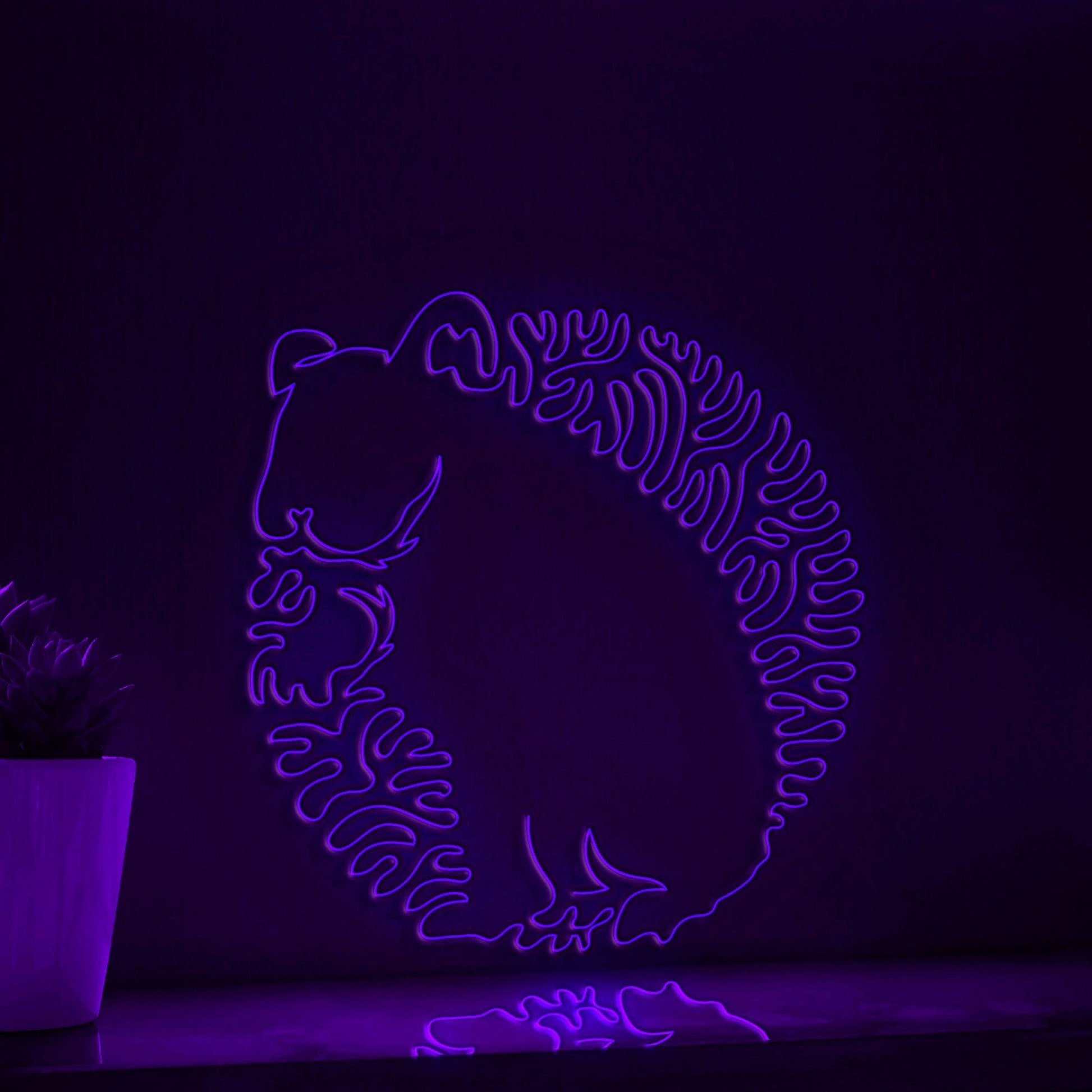 Hamster One Line EL Wire Neon Sign - Hairy Pet Light Art, Abstract Art for Wall Decor - myneonup