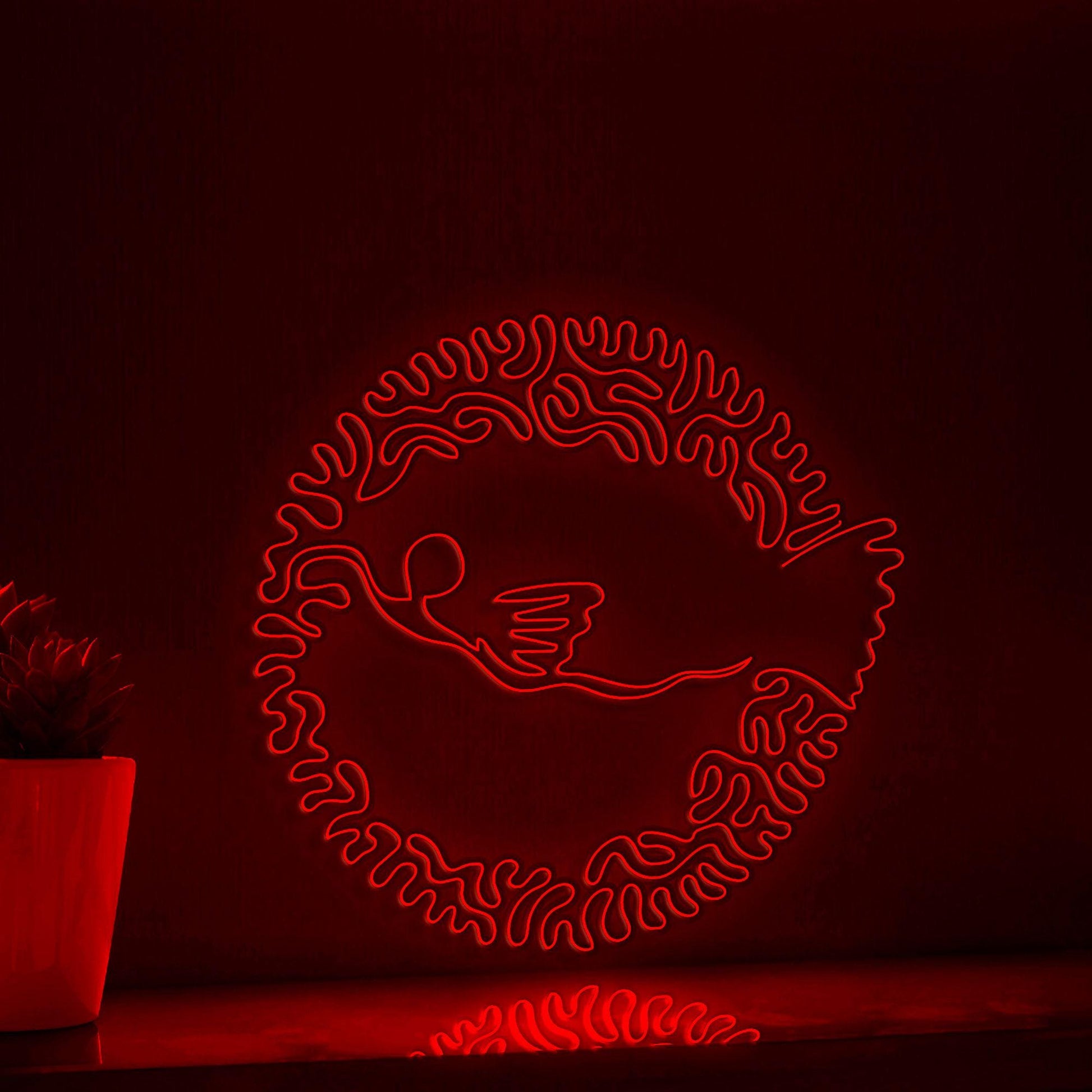 Pufferfish One Line EL Wire Neon Sign - Light Art for Ocean Lovers and Home Decor - myneonup
