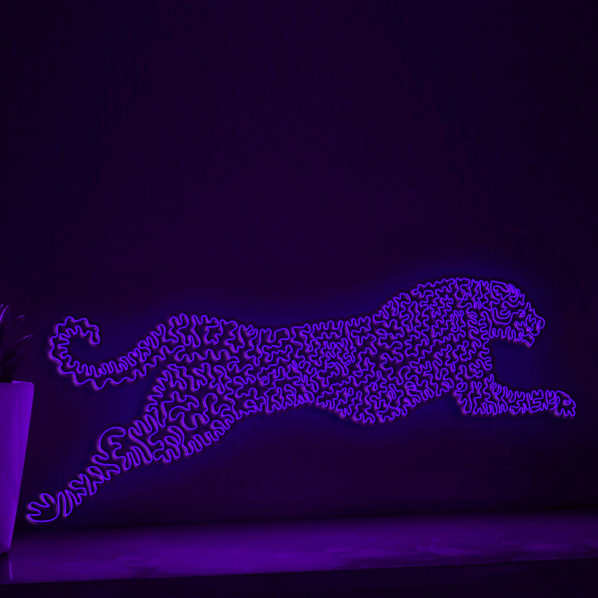 Cheetah One Line EL Wire Neon Sign - Fastest Mammal Art, Ideal for Safari Lovers, Perfect for Wall Decor - myneonup