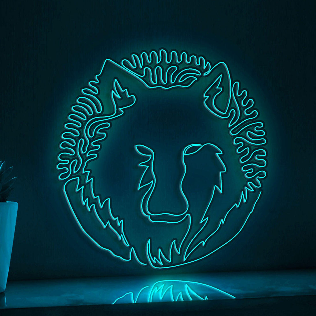 Wolf One Line EL Wire Neon Sign - Abstract Ligh Art for Nature Lovers' Home Decor - myneonup
