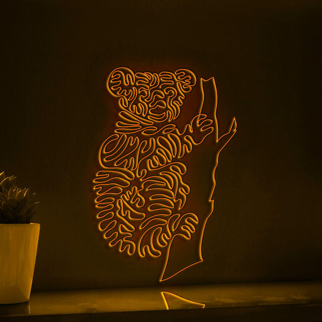 Koala One Line EL Wire Neon Sign - Tree Dweller Wall Art - myneonup