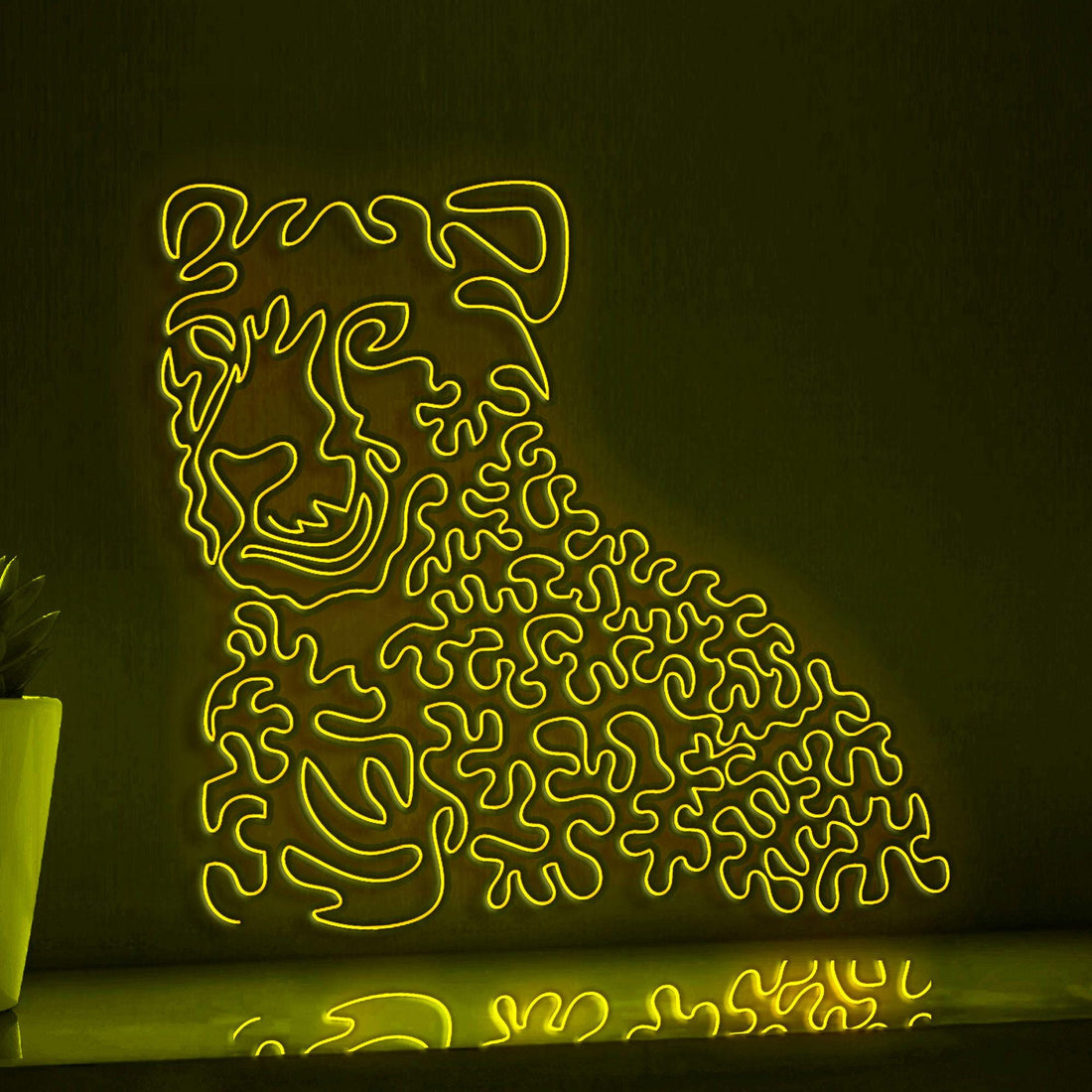 Cheetah One Line EL Neon - Eyeing Prey Wall Art - myneonup