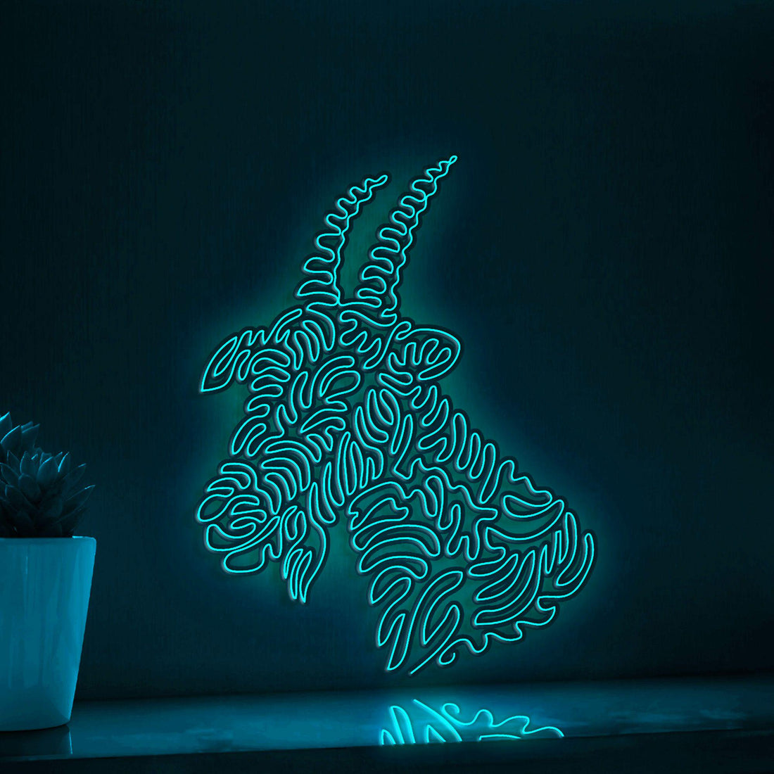 Goat One Line EL Wire Neon Sign - Farm-themed Wall Decor - myneonup
