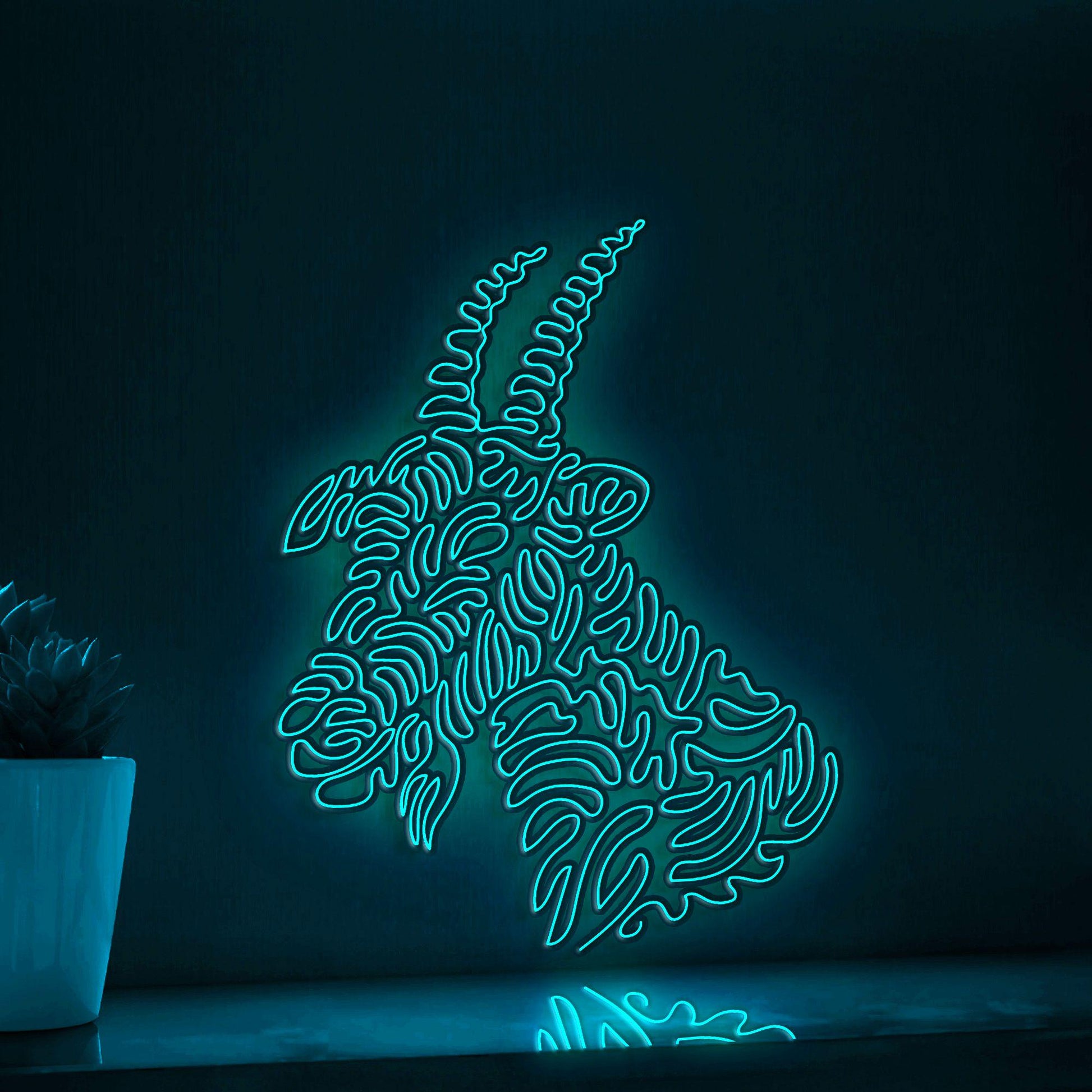 Goat One Line EL Wire Neon Sign - Farm-themed Wall Decor - myneonup