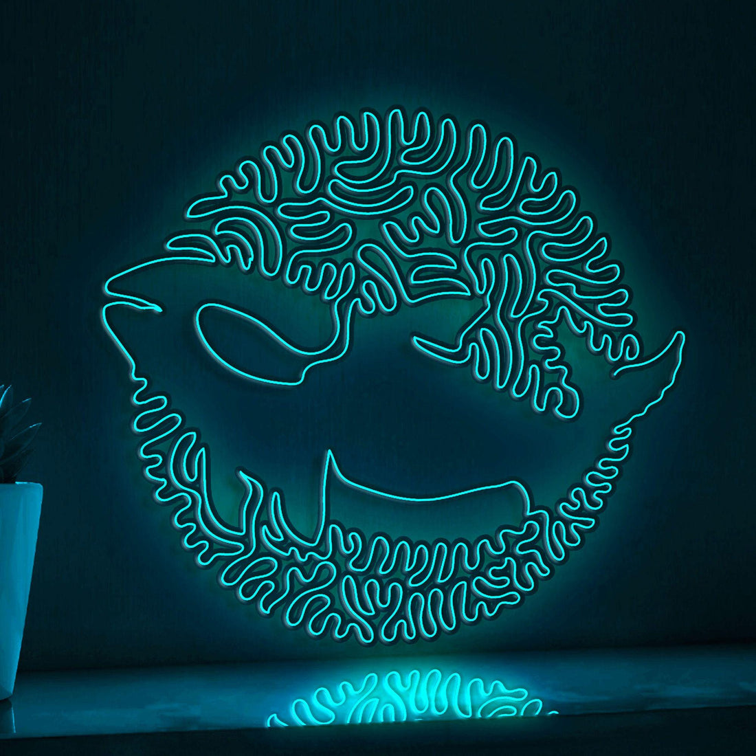 Orca One Line EL Wire Neon Sign - Ocean Themed Wall Decor - myneonup
