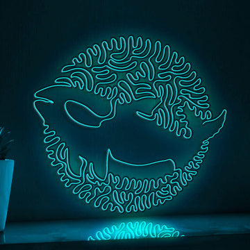 Orca One Line EL Wire Neon Sign - Ocean Themed Wall Decor - myneonup