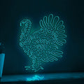 Turkey One Line EL Wire Neon Sign - Fan Tail Bird Decor - myneonup