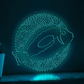 Blue Tang One Line EL Neon - Coral Reef Fish Decor - myneonup