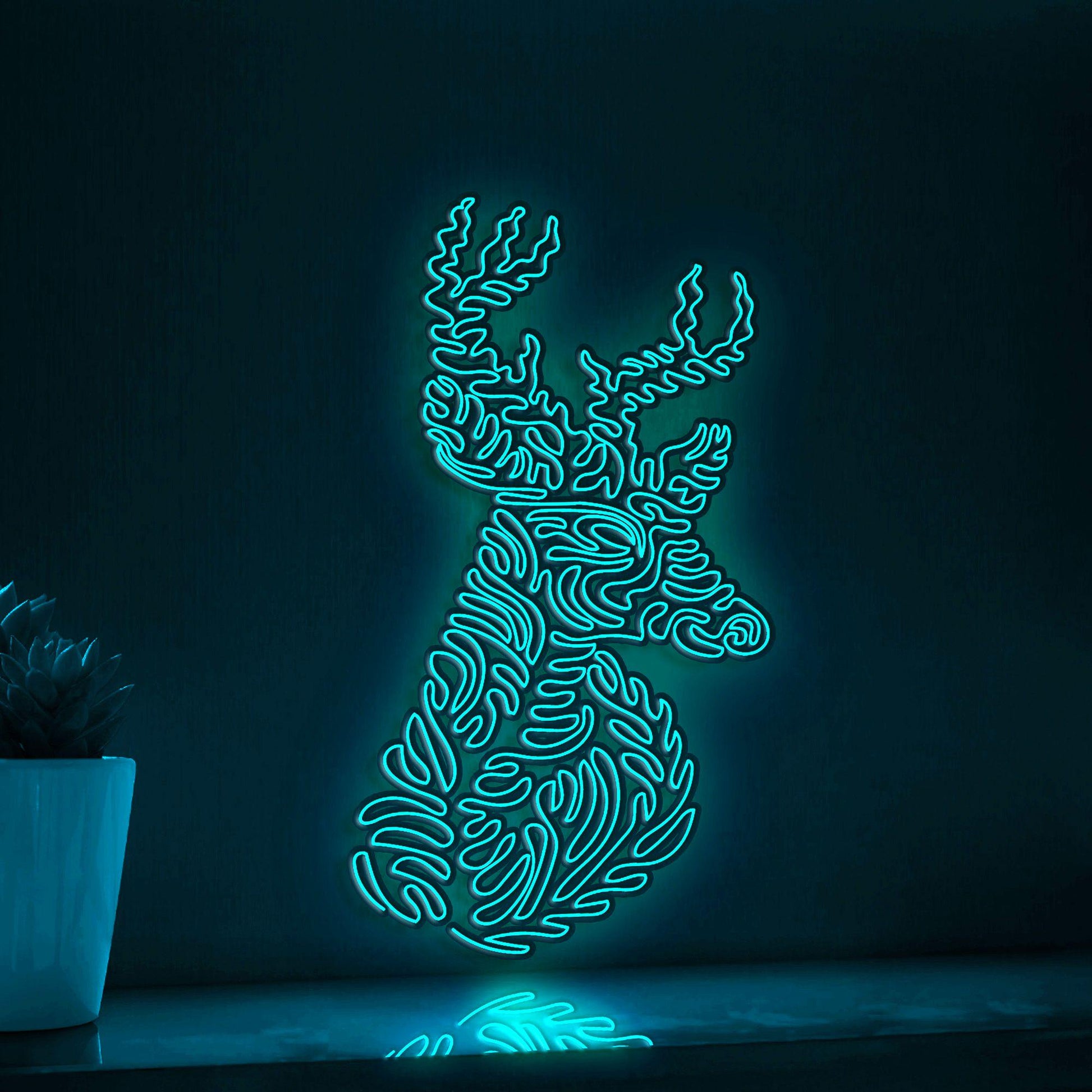 Deer One Line EL Wire Neon Sign - Red Deer Wall Art - myneonup