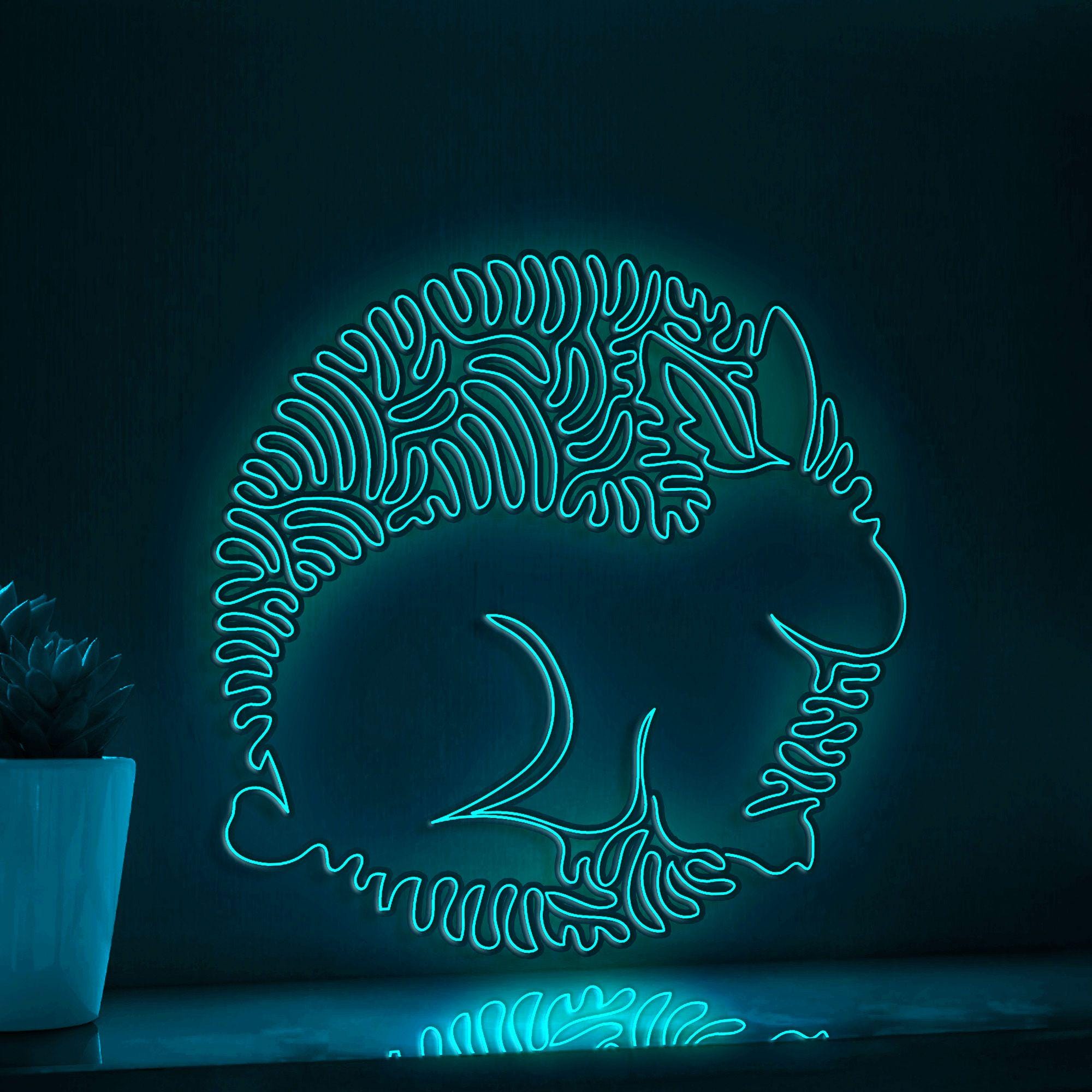 Rabbit One Line EL Wire Neon Sign - Long Ears Animal Wall Decor - myneonup