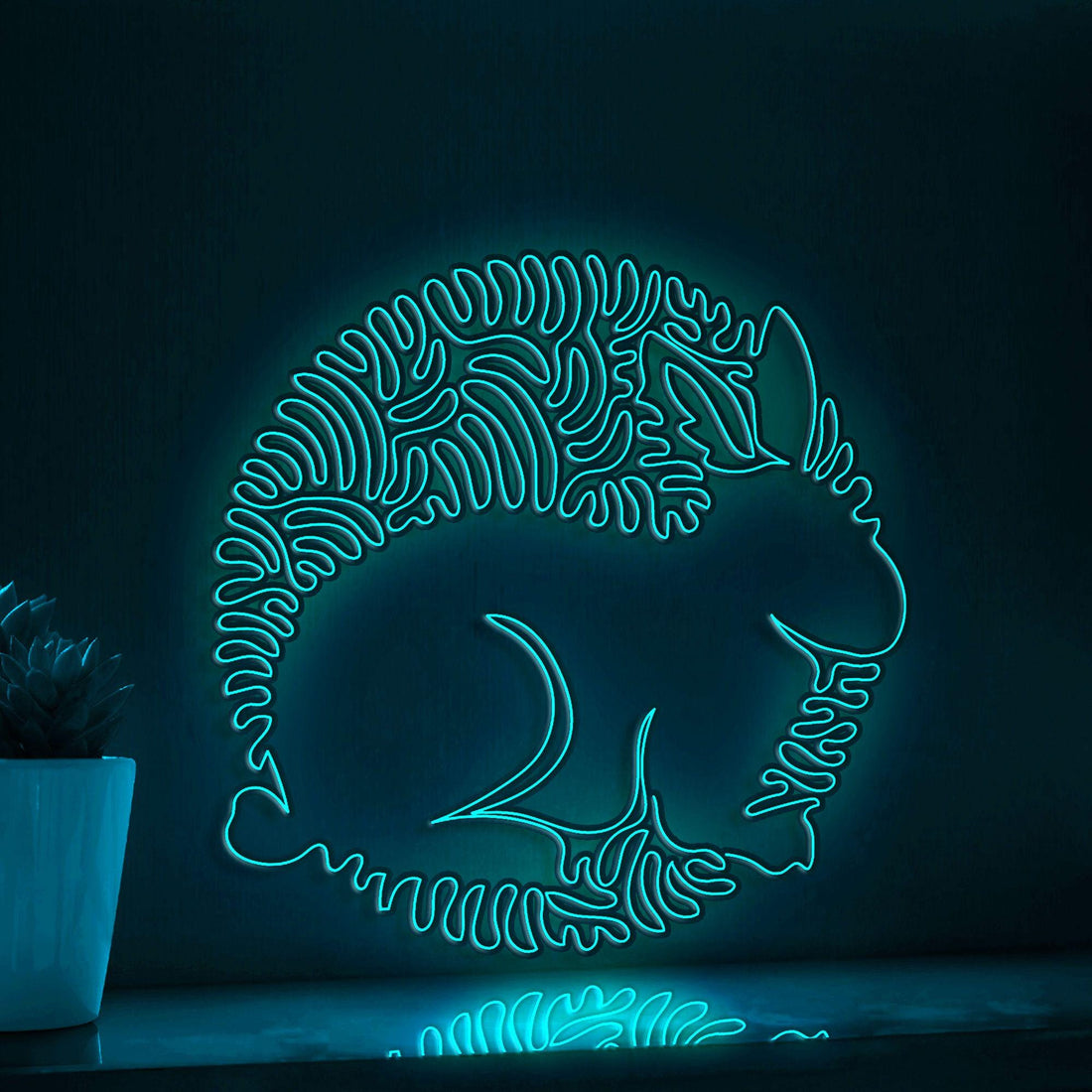 Rabbit One Line EL Wire Neon Sign - Long Ears Animal Wall Decor - myneonup