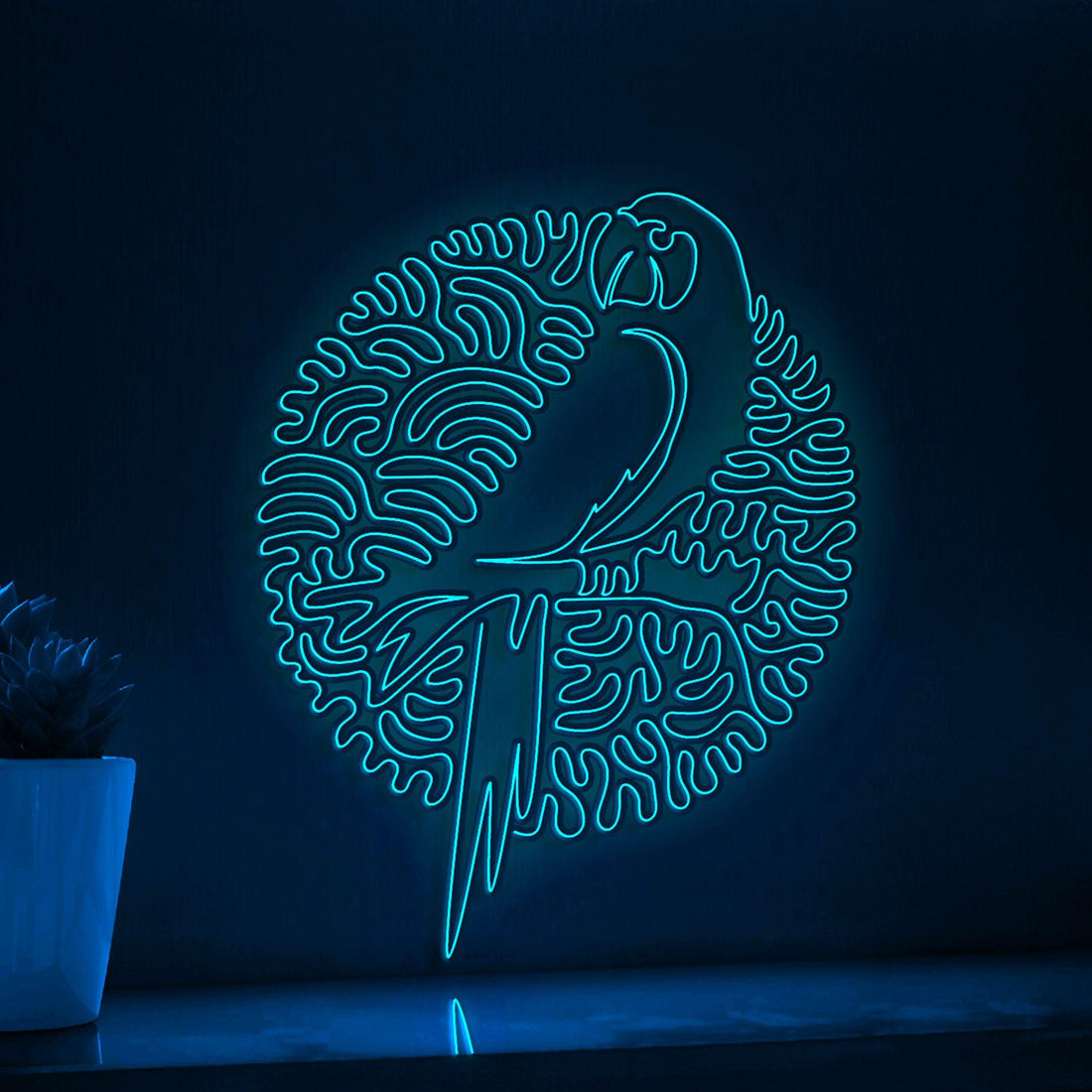 Parrot One Line EL Wire Neon Sign - Lighted Pet Bird Wall Decor - myneonup