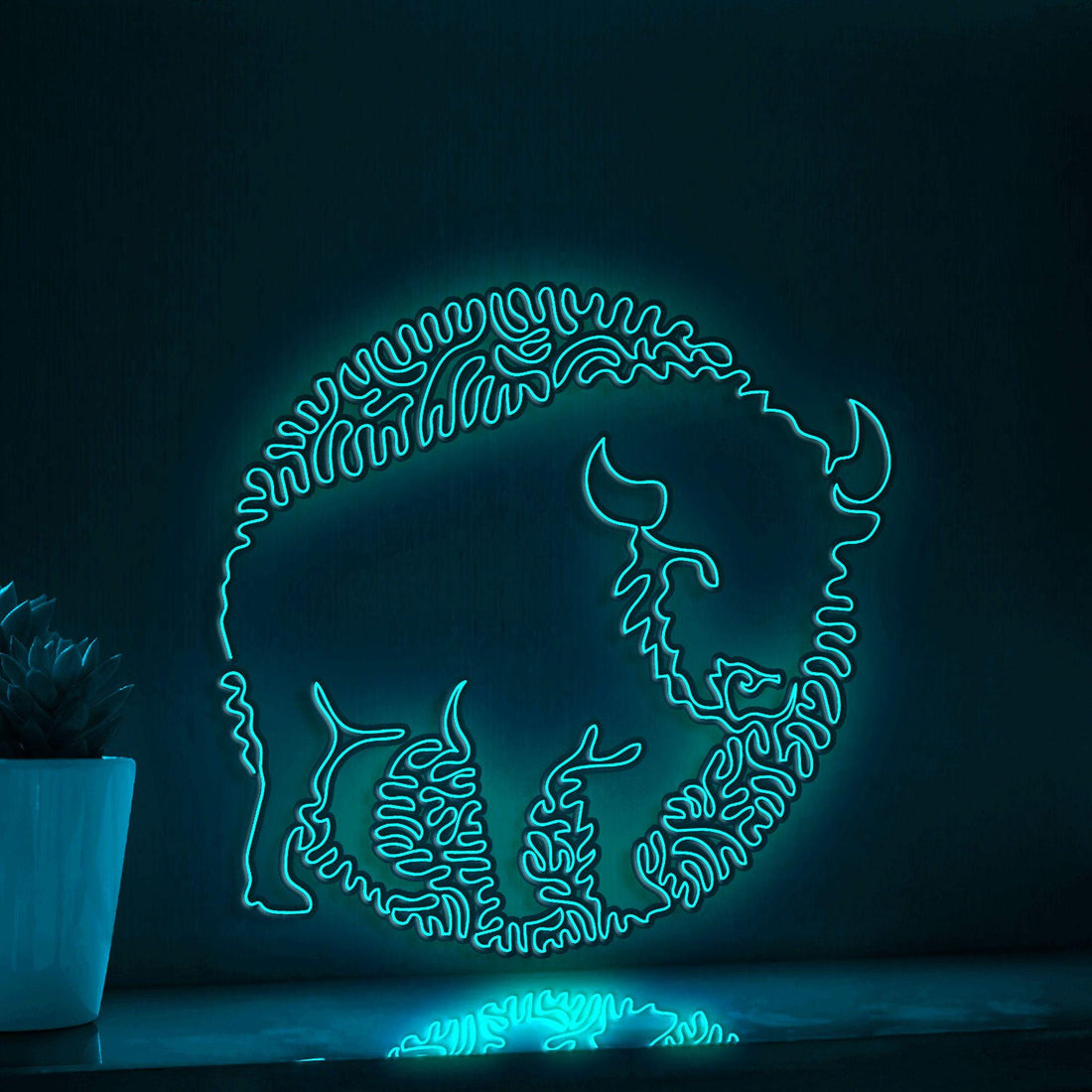 Bison One Line EL Wire Neon Sign - Ideal for Nature Lovers - myneonup