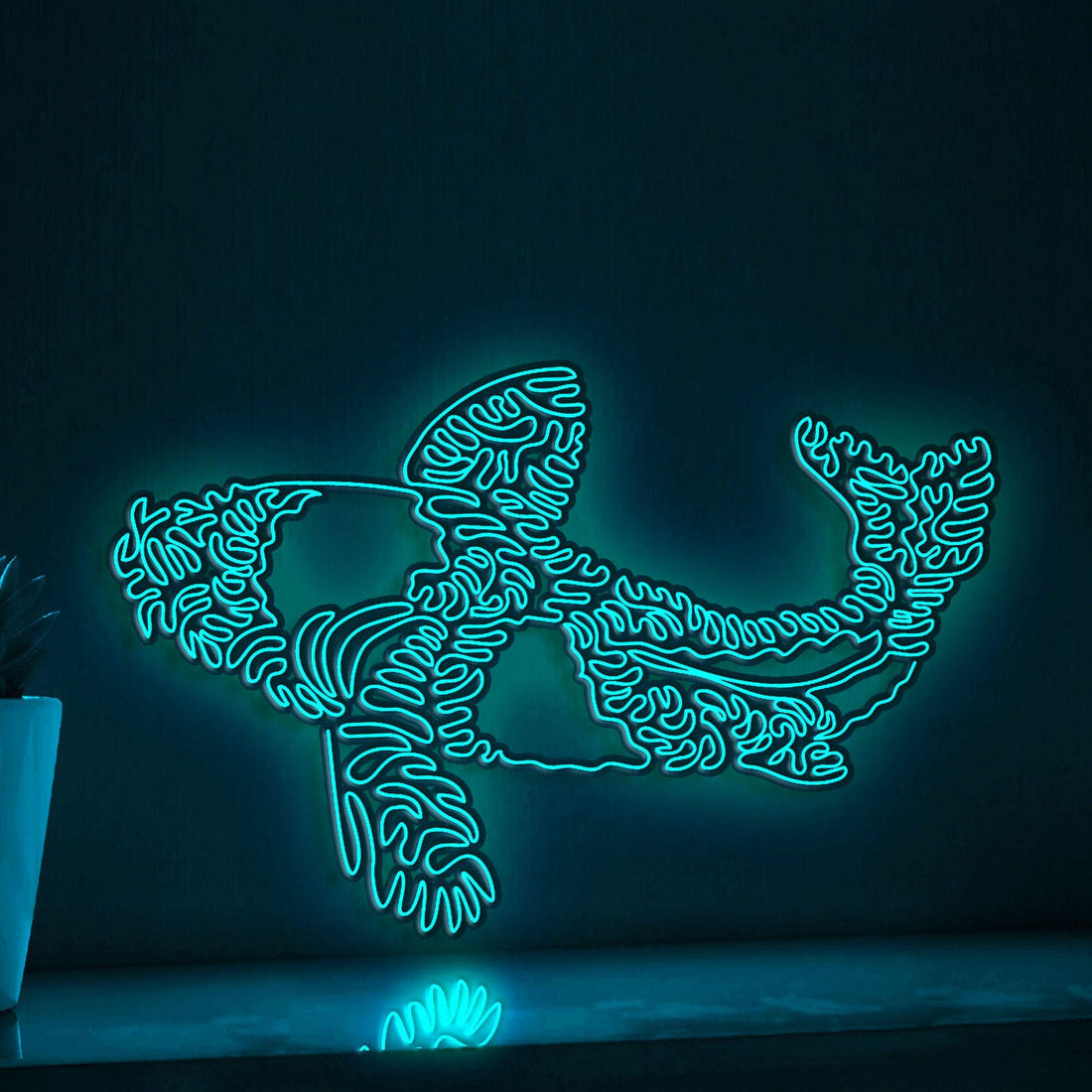 Koi One Line EL Wire Neon Sign - for Asian Themed Decor & Good Luck Seekers - myneonup
