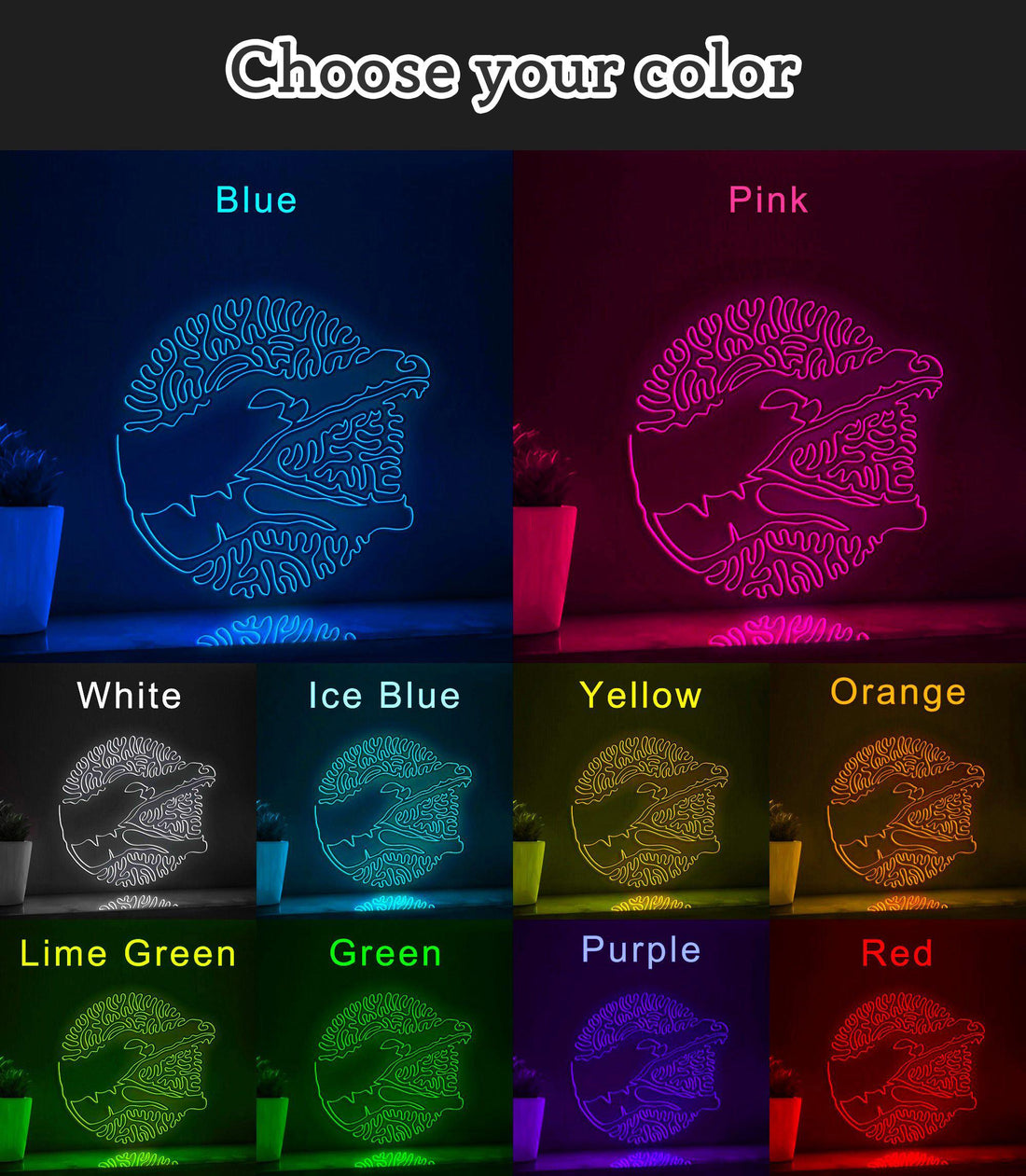 Alligator One Line EL Neon - Animal Themed Lighted Wall Art - myneonup