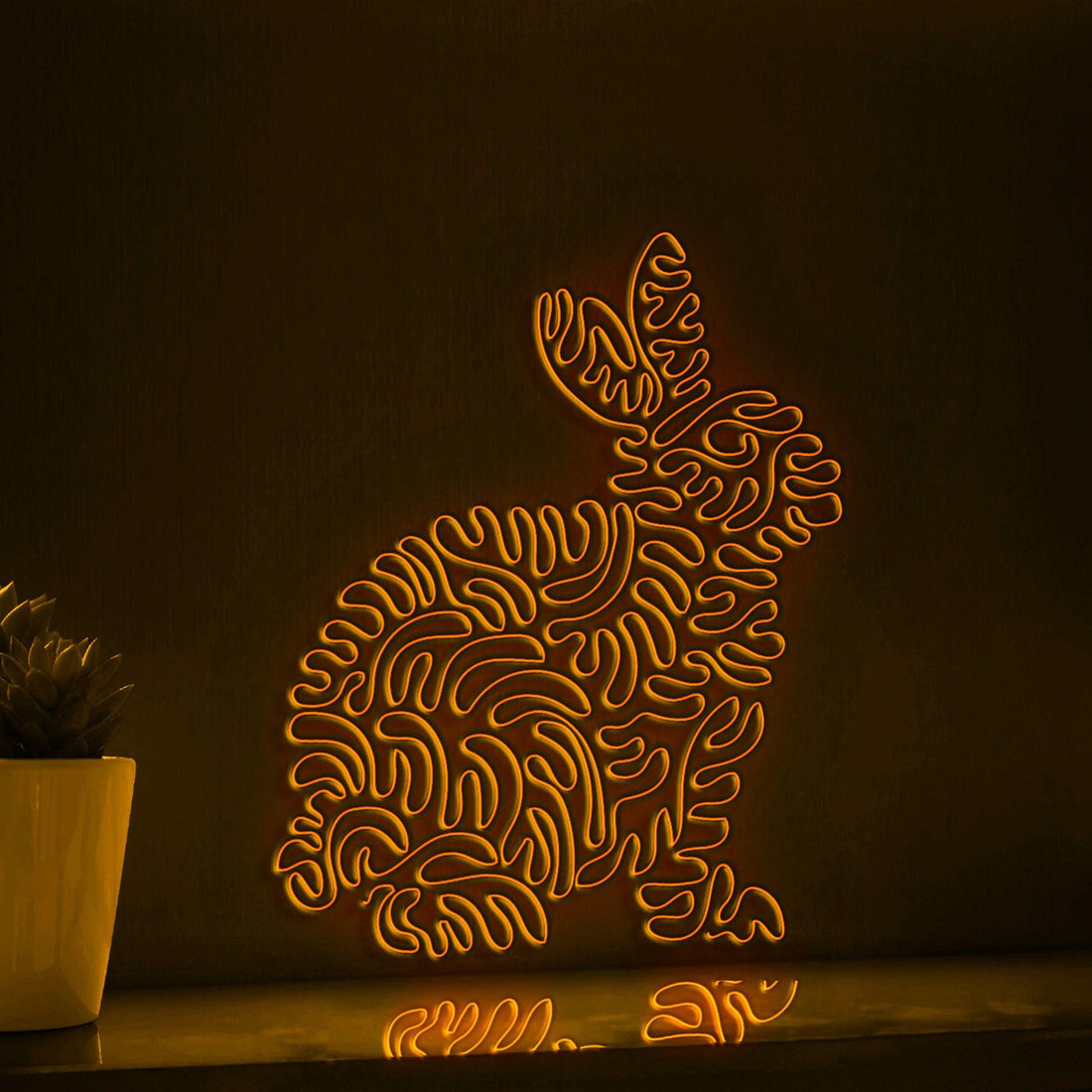 Rabbit One Line EL Wire Neon Sign - Agile Mammal Wall Decor - myneonup