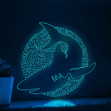 Shark One Line EL Wire Neon Sign - Ocean Themed Wall Decor - myneonup