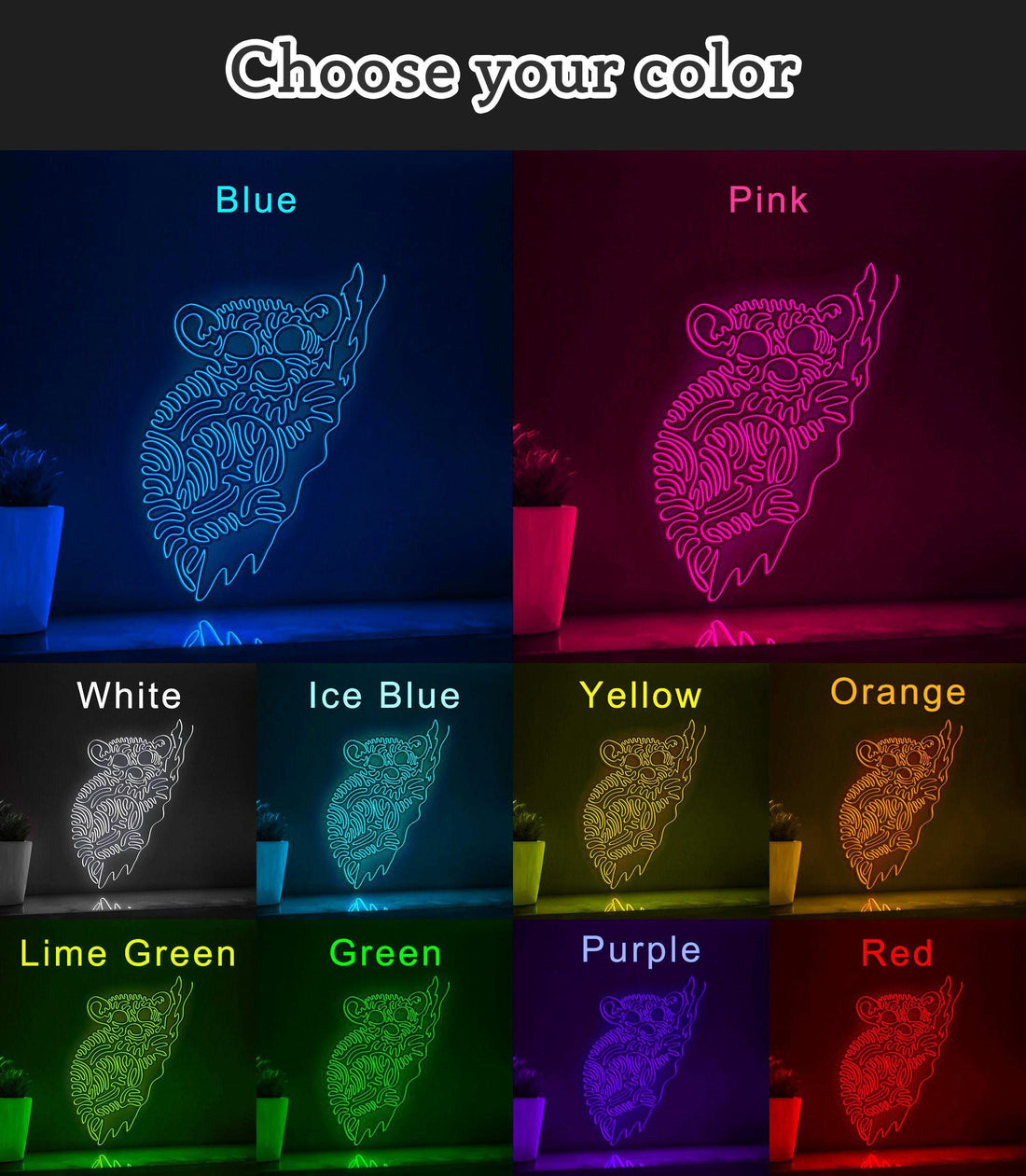 Tarsier One Line EL Wire Neon Sign - Big-Eyed Primate, Ideal for Tropical Nature Lovers' Room Decor - myneonup