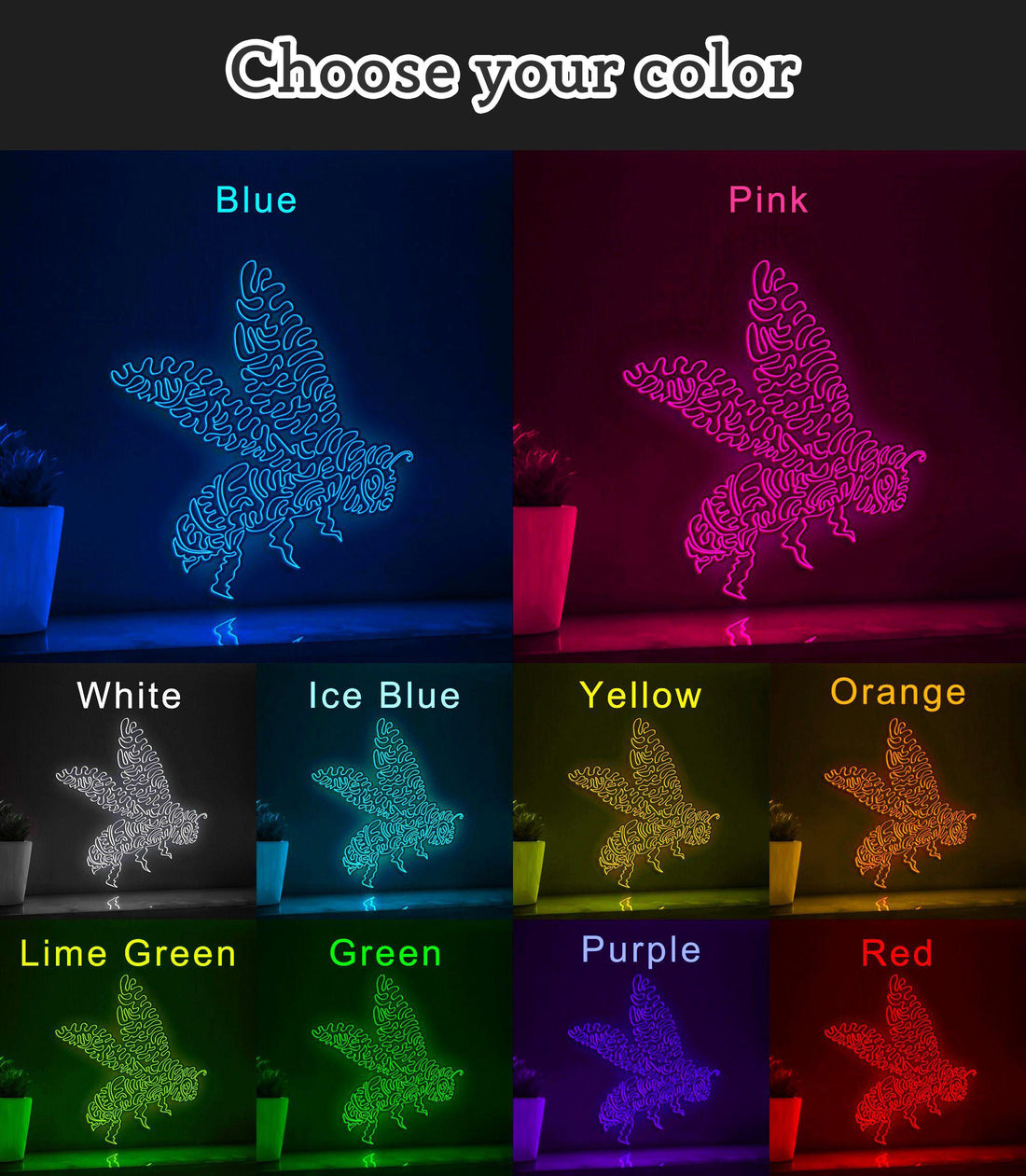 Bee One Line EL Wire Neon Sign - Ideal for Nature Lovers Wall Decor - myneonup