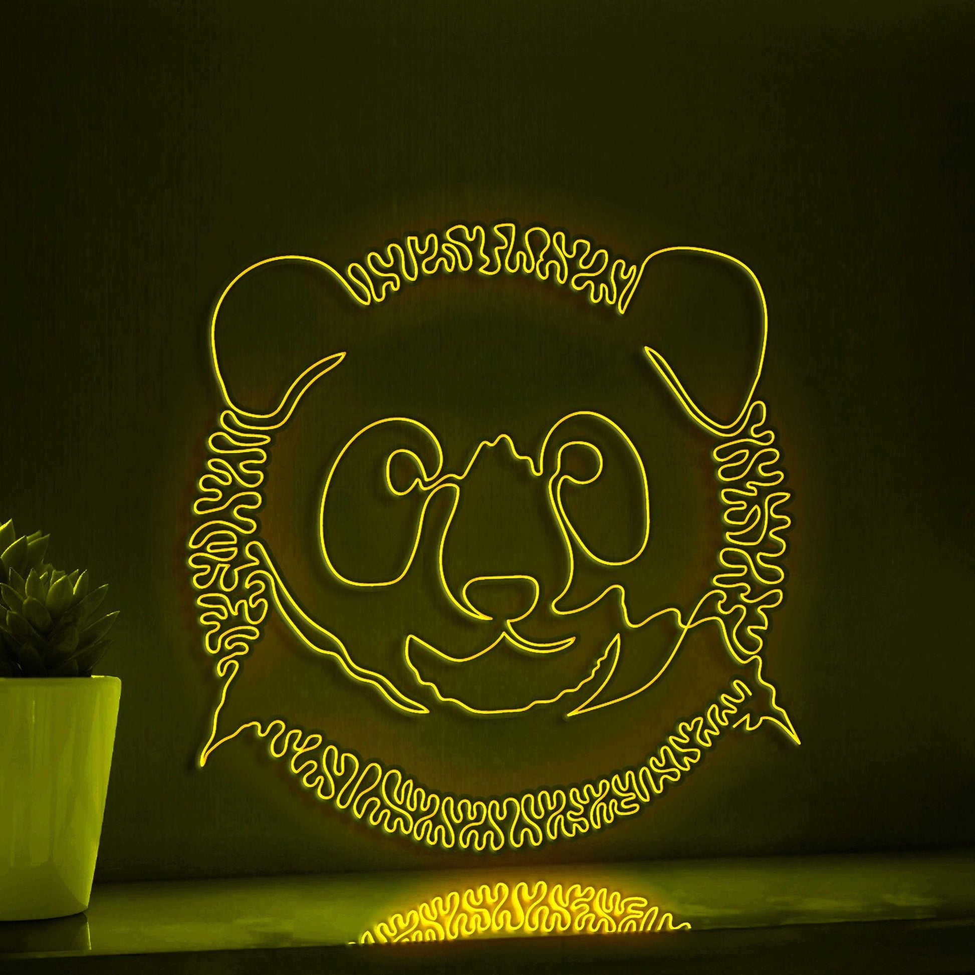 Panda One Line EL Wire Neon Sign - Shy Bamboo Lover Animal Decoe - myneonup