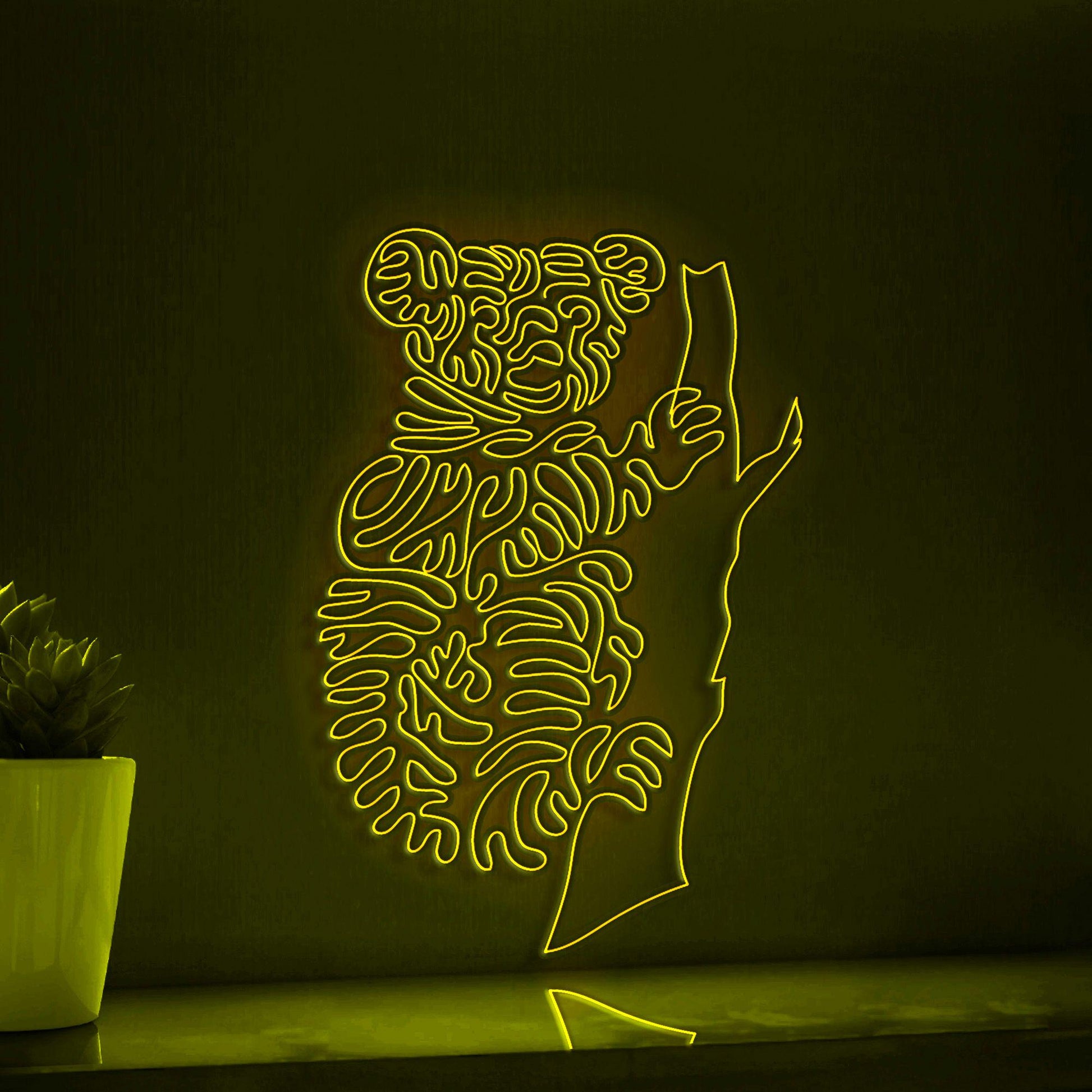 Koala One Line EL Wire Neon Sign - Tree Dweller Wall Art - myneonup